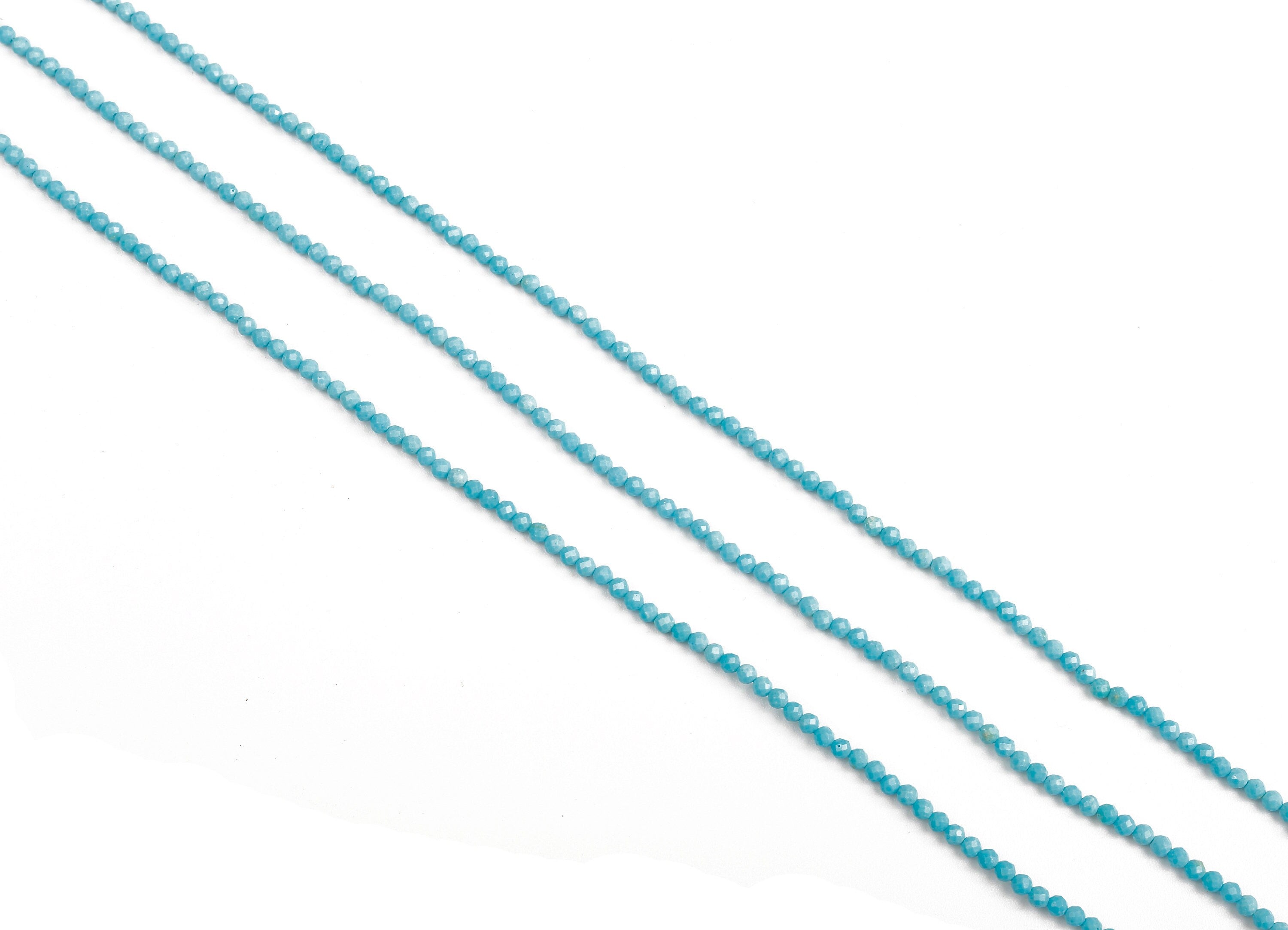 Faceted Gemstone Beads - Turquoise Beads - 15.35&quot; / 170Pcs / 1 Strand - 2.46x2.46mm - Gemstone Beads - NS1048 - DOMEDBAZAAR