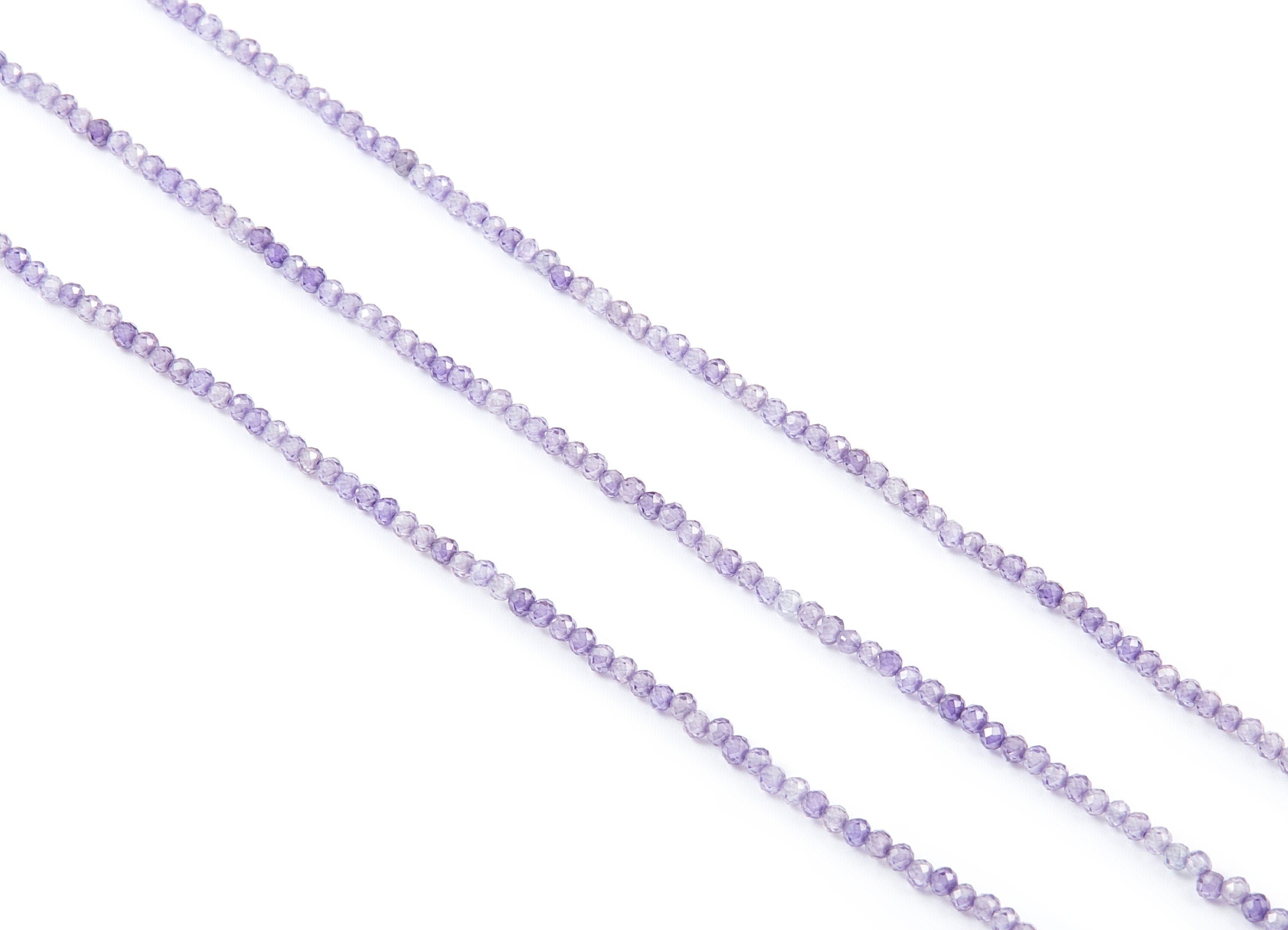 Purple Zircon Round Faceted Beads - Purple Zircon Beads - 15.5&quot; / 220pcs / 1Strand - 2x2mm - Gemstone Beads - NS1019A - DOMEDBAZAAR