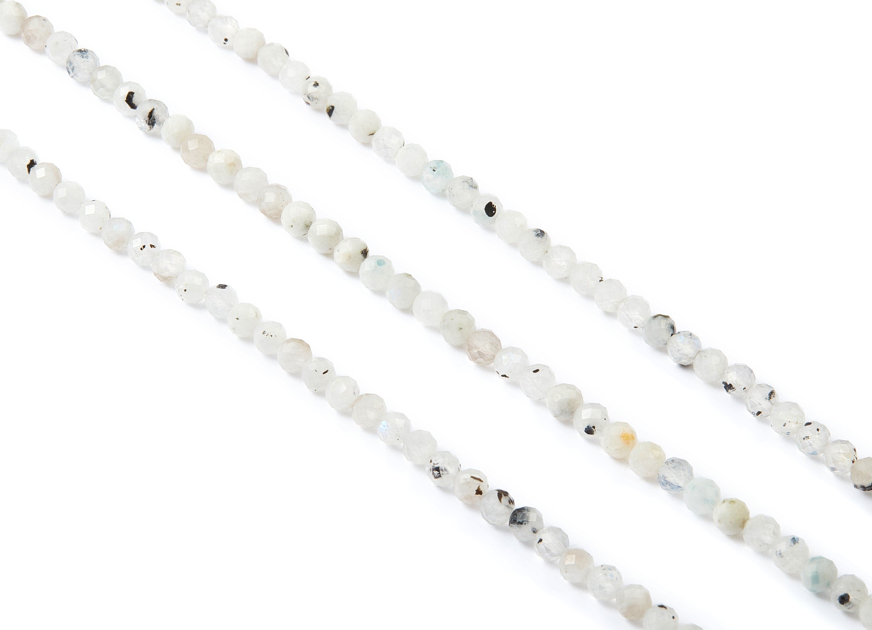White Faceted Gemstone Beads - Moon Stone Beads - 15.9&quot; /  90pcs / 1 Strand - 4.54x4.54mm - Gemstone Beads - NS1003B - DOMEDBAZAAR