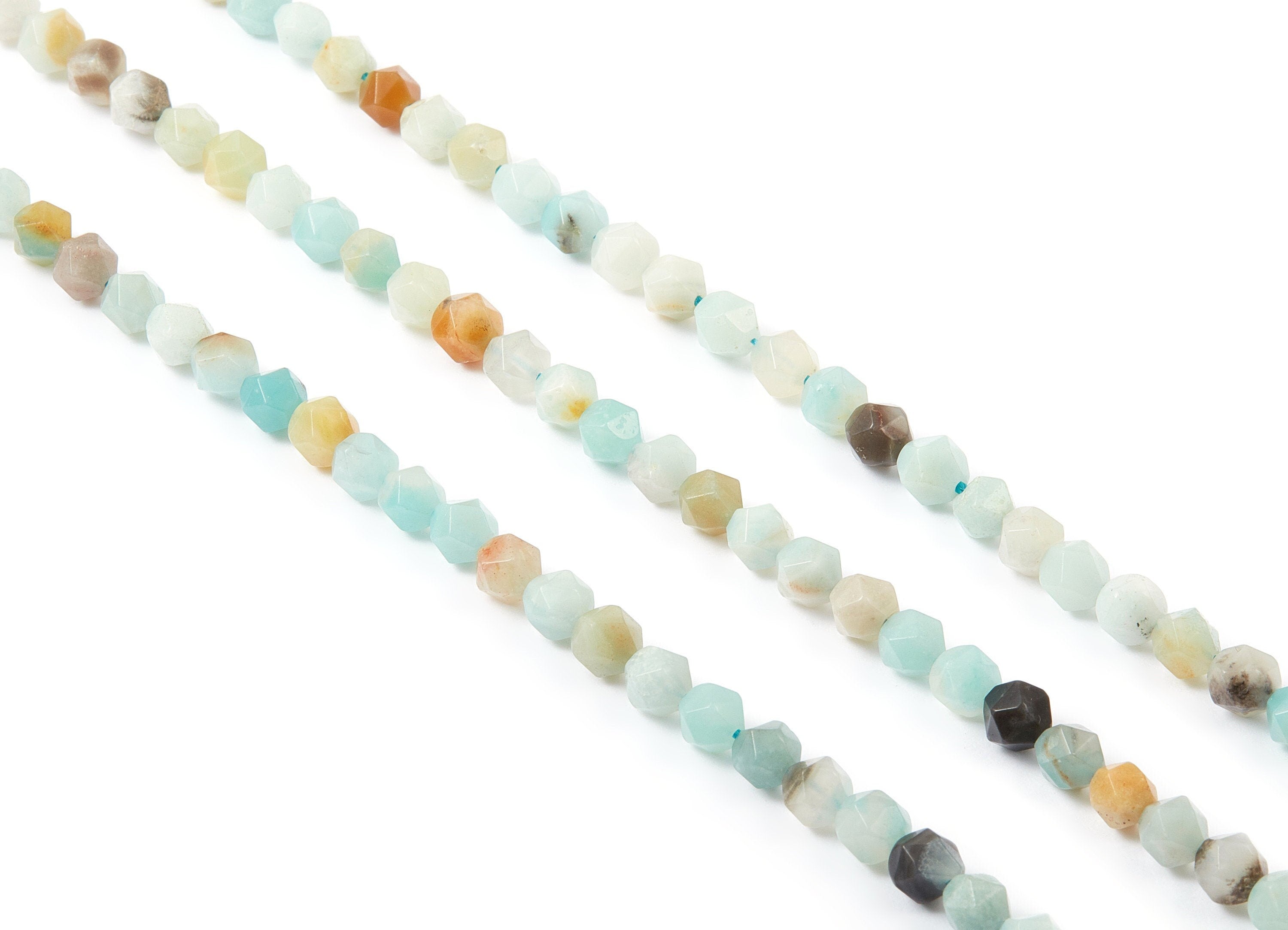 Pentagon/Hexagon Gemstone Beads - China Amazonite Beads - 15.5&quot; /66pcs/ 1 strand - 6x6mm - Gemstone Beads - NS1012N - DOMEDBAZAAR