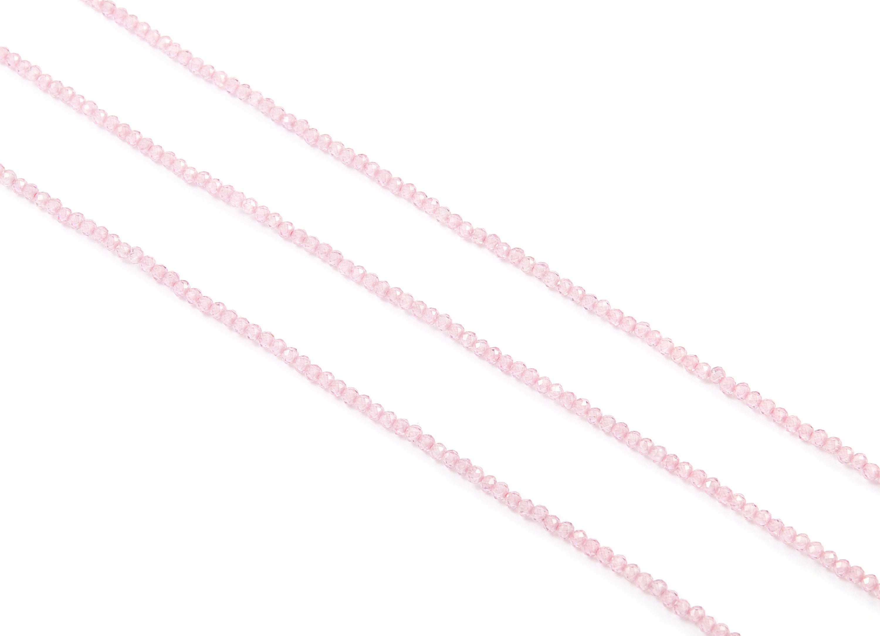 Pink Zircon Round Faceted Beads - Pink Zircon Beads - 15.5&quot; / 211pcs / 1 Strand - 2.1x2.1mm - Gemstone Beads - NS1021A - DOMEDBAZAAR
