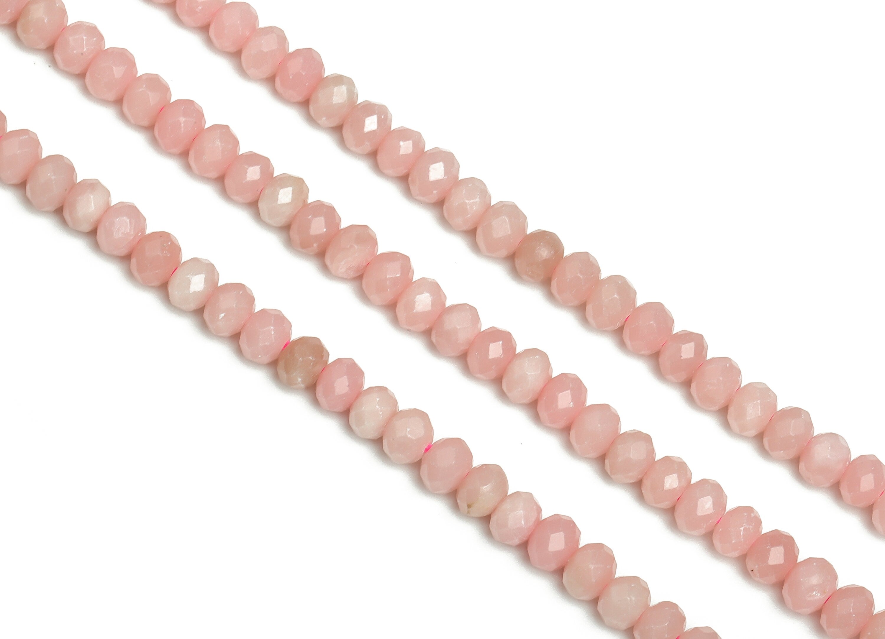Powder Opal Rondelle Beads 3-5mm - 15.5 inch - Faceted Rondelle Gemstone Beads - Natural Stone Beads - Jewelry Supplies -3.0x5.0mm- NS1397 - DOMEDBAZAAR