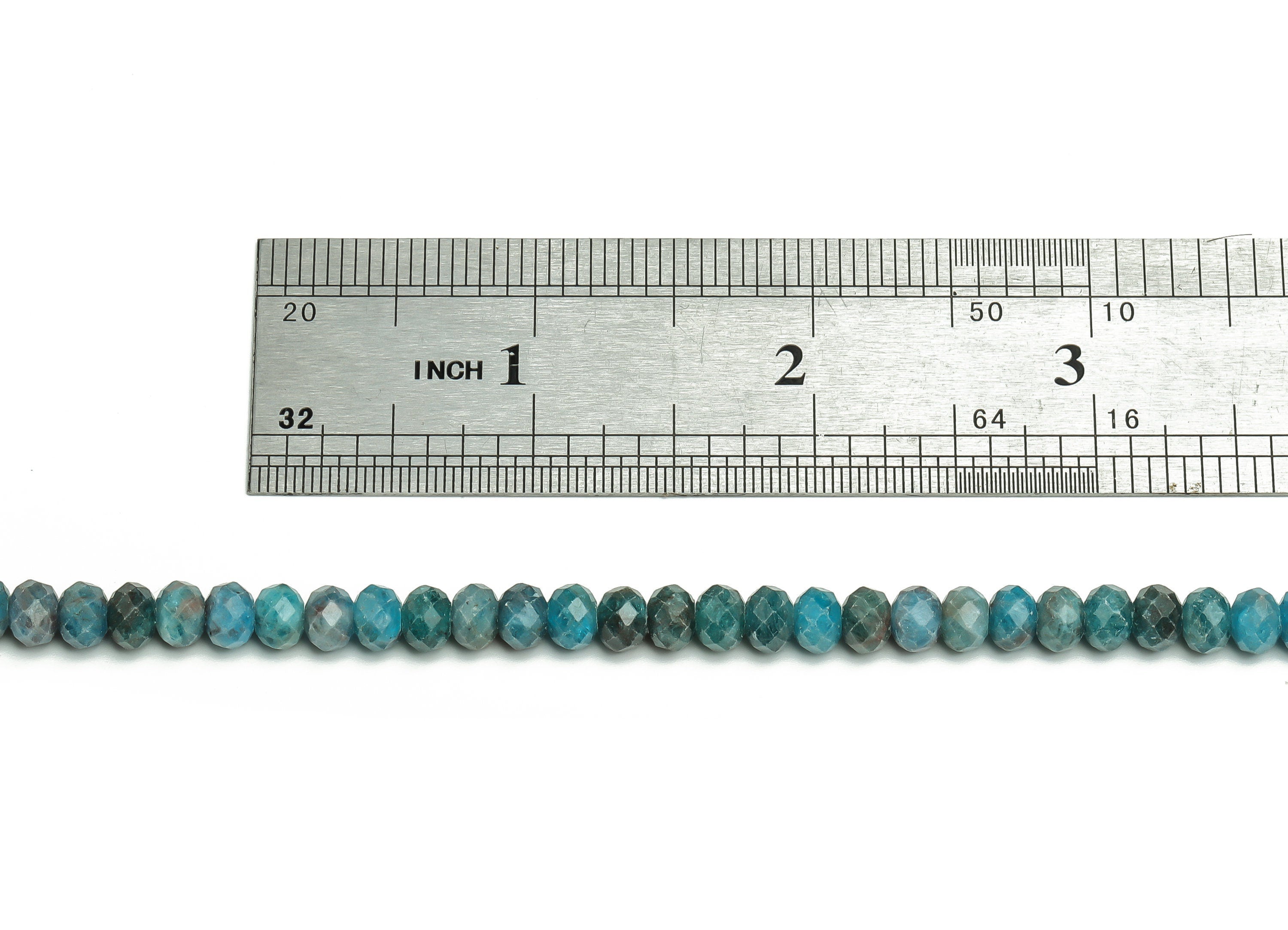 Blue Apatite Rondellle Beads 6X4mm -15.5 inch - Faceted Rondelle Gemstone Beads - Natural Stone Beads - 6x4mm - NS1395 - DOMEDBAZAAR
