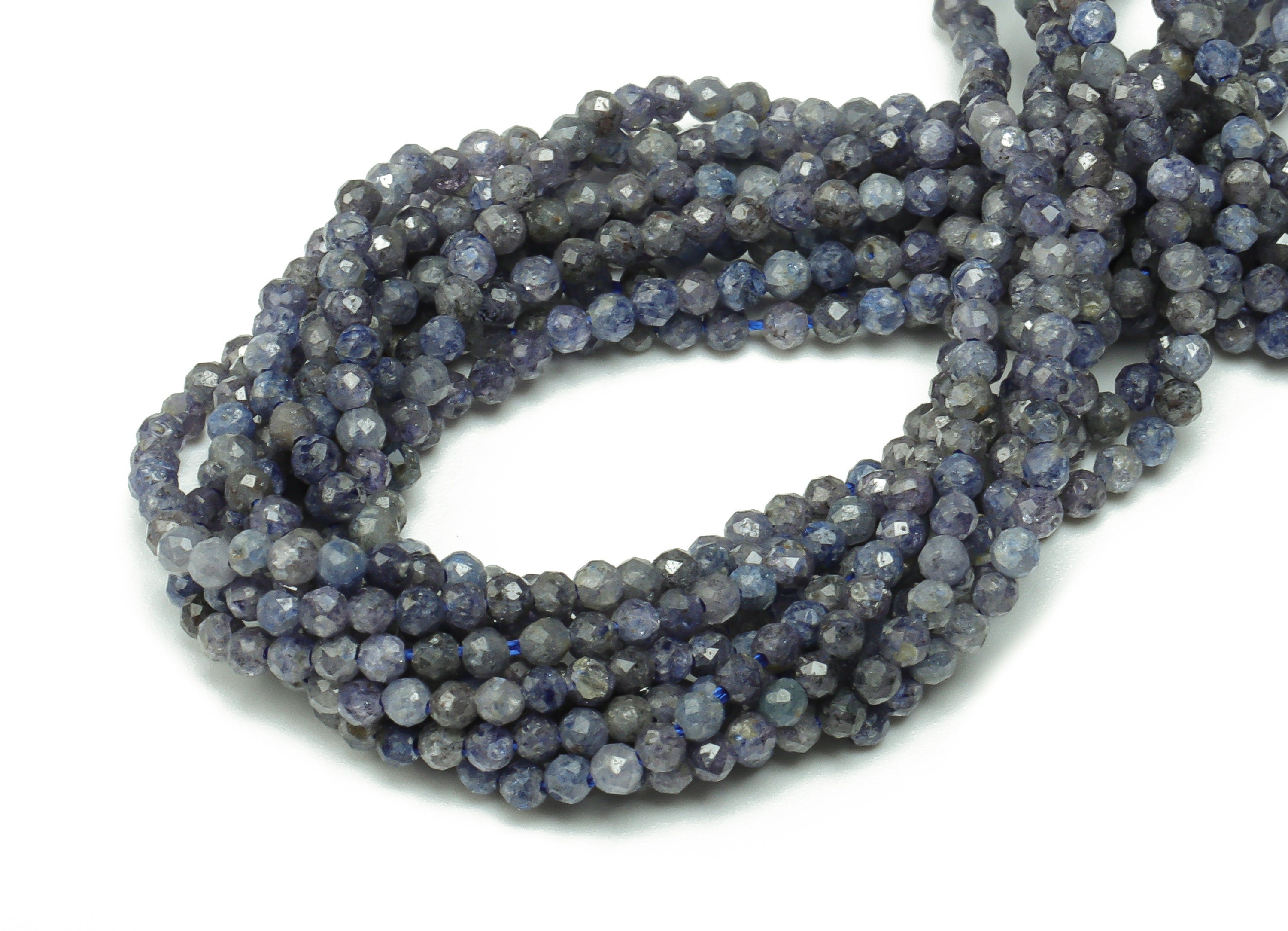 Sapphire Round Beads 2mm - 15.5 inch - Faceted Round Gemstone Beads - Natural Stone Beads - 2mm x 2mm - NS1475 - DOMEDBAZAAR