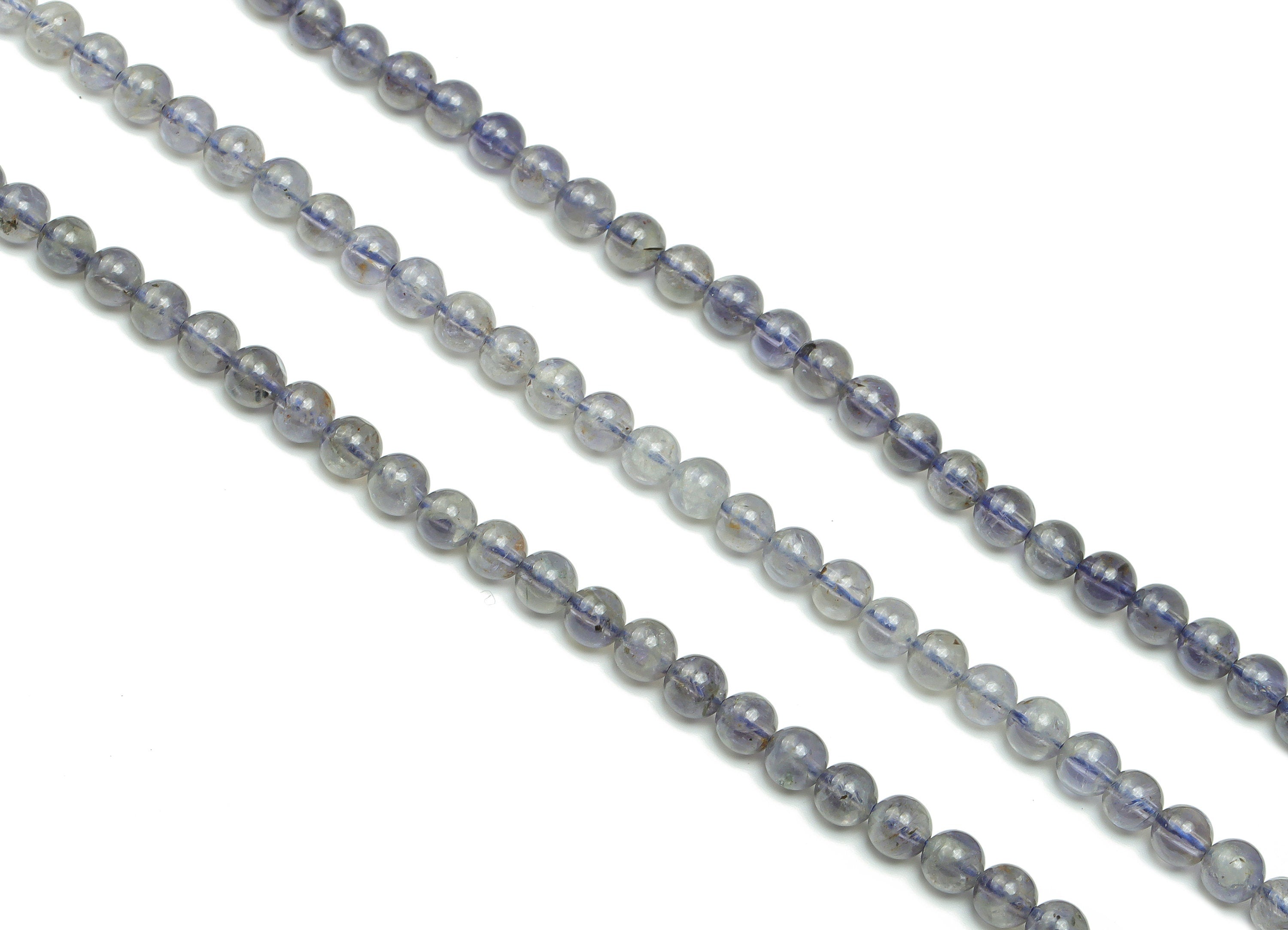 Iolite Round Beads 4mm - 15.5 inch - Round Gemstone Beads - Natural Stone Beads - 4mm x 4mm - NS1496 - DOMEDBAZAAR