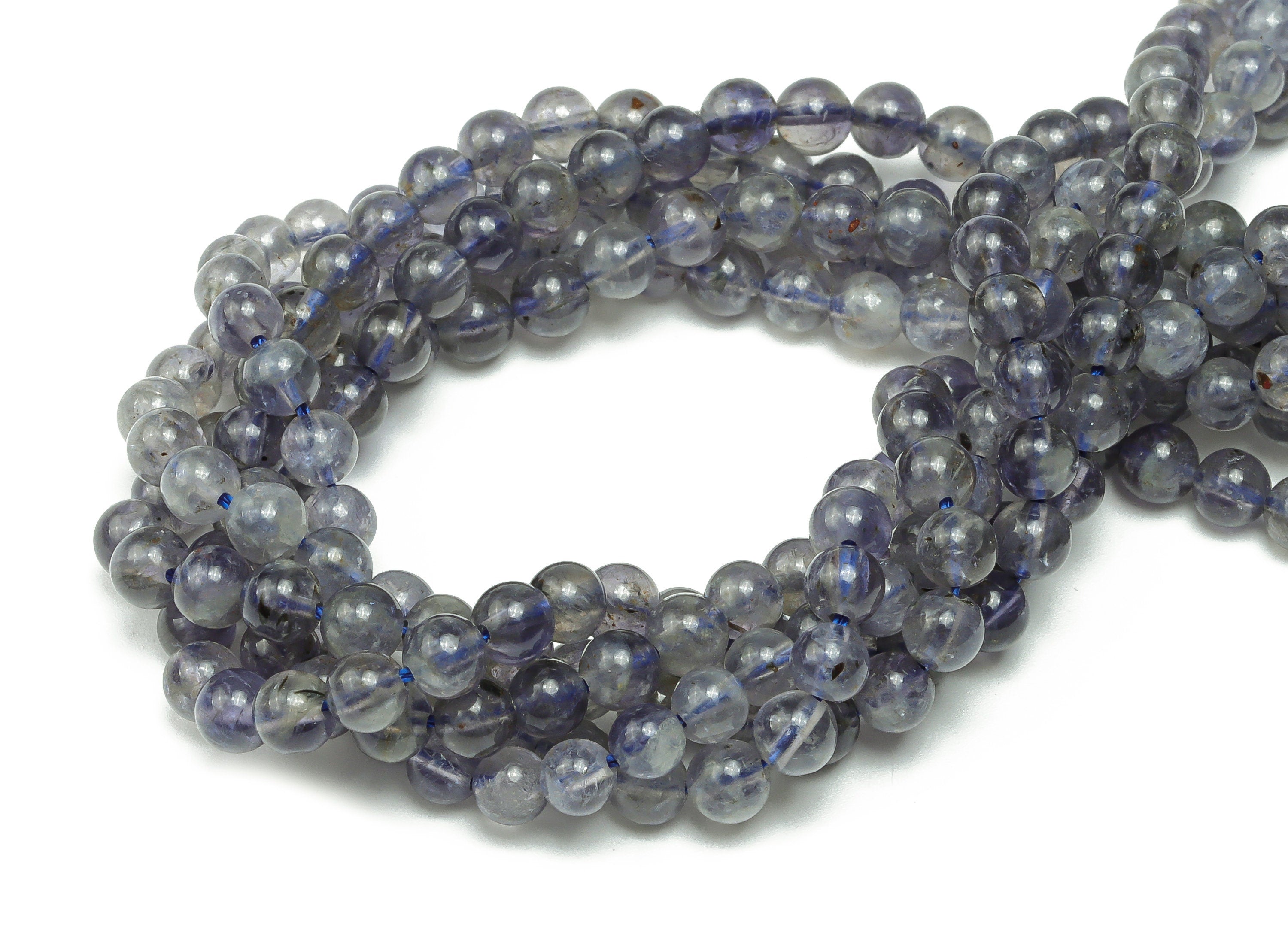 Iolite Round Beads 4mm - 15.5 inch - Round Gemstone Beads - Natural Stone Beads - 4mm x 4mm - NS1496 - DOMEDBAZAAR