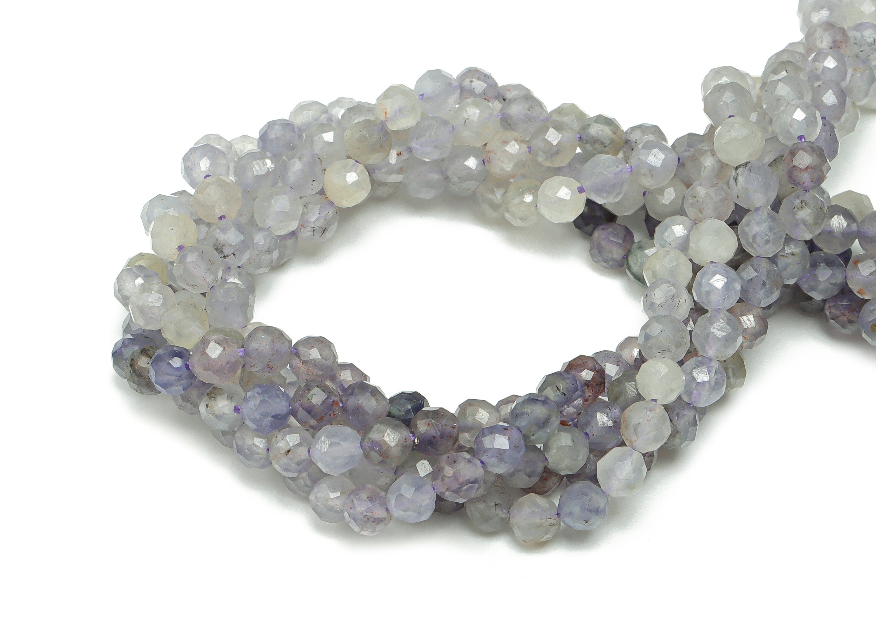 Iolite Round Beads 4mm - 15.5 inch - Round Gemstone Beads - Natural Stone Beads - 3.4mm - NS1492 - DOMEDBAZAAR