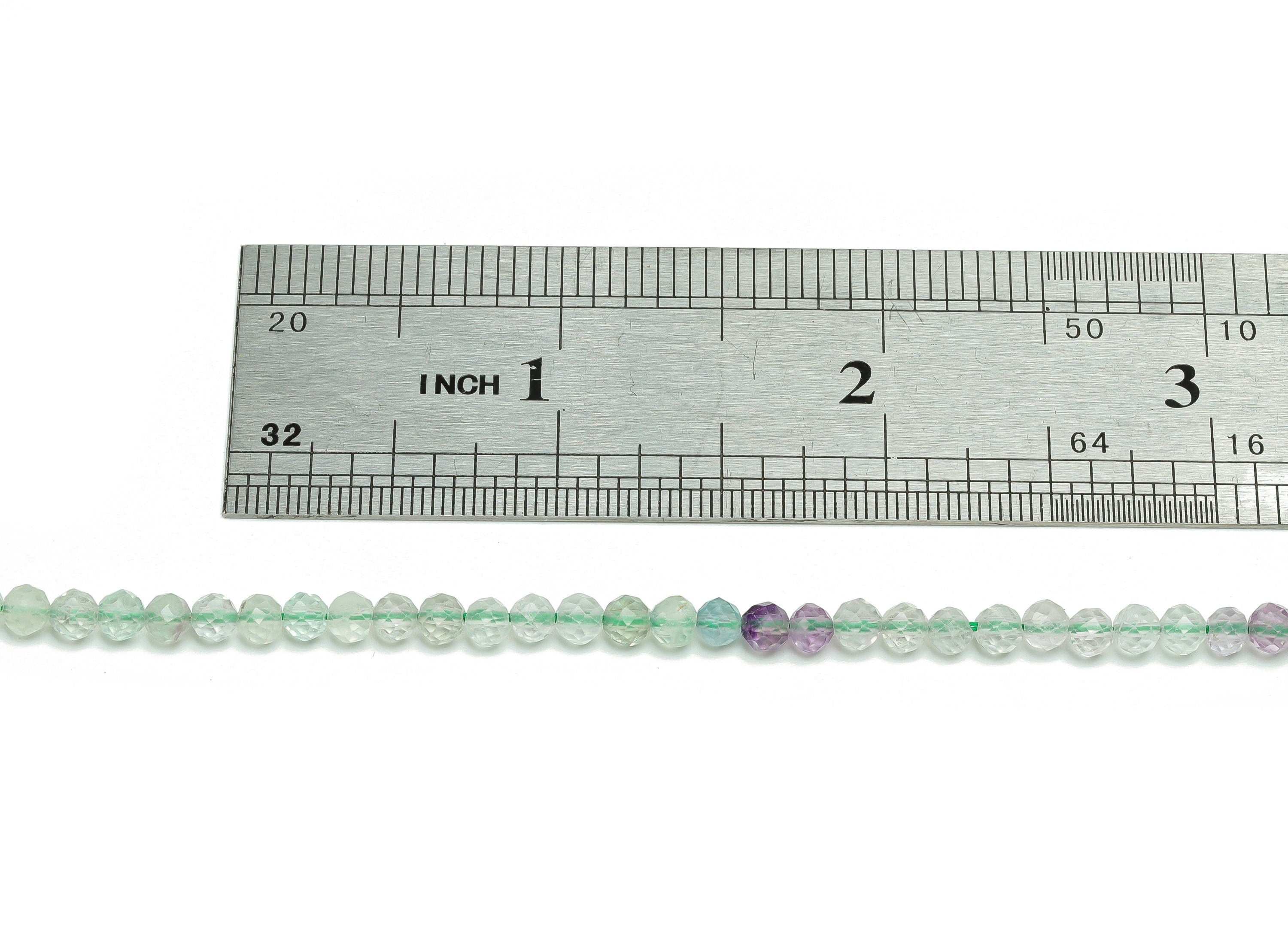 Fluorite Round Beads 4mm - 15.5 inch - Faceted Round Gemstone Beads - Natural Stone Beads - 4x4mm - NS1537 - DOMEDBAZAAR