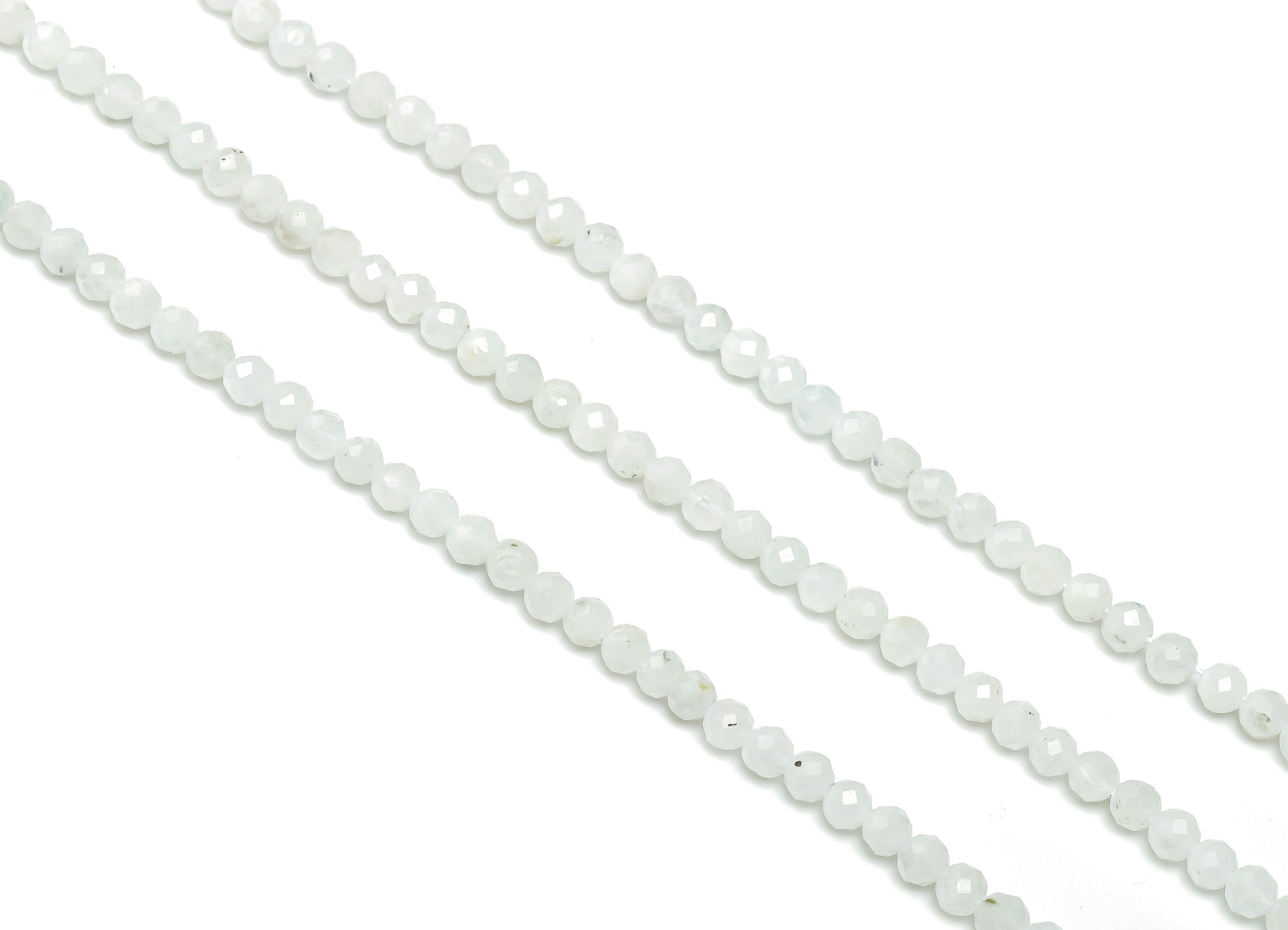 Blue Moon Stones Round Beads 4mm - 15.5 inch - Faceted Round Gemstone Beads - Natural Stone Beads - 4x4mm - NS1479 - DOMEDBAZAAR