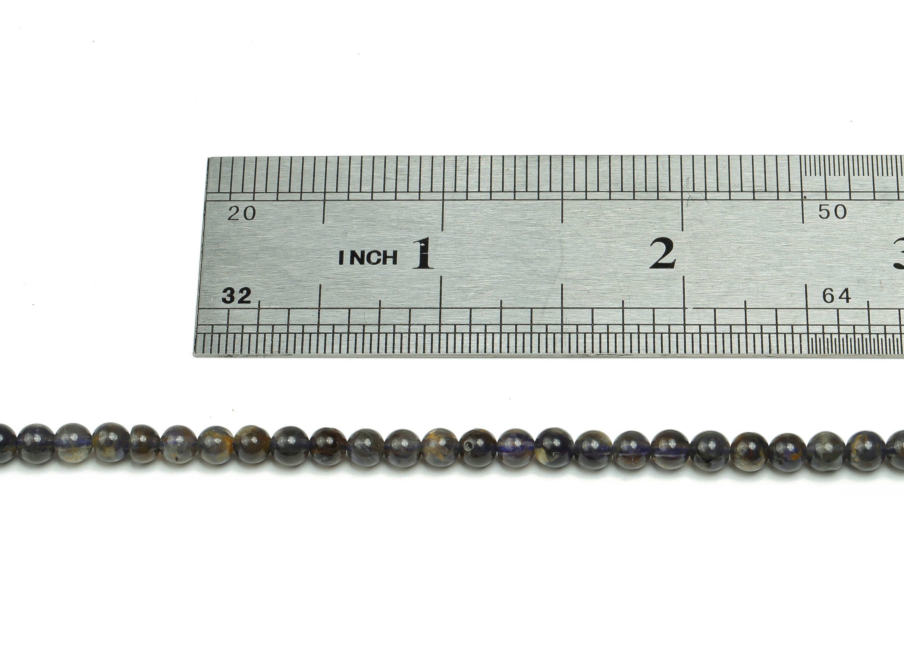 Iolite Round Beads 4mm - 15.5 inch - Round Gemstone Beads - Natural Stone Beads  - 4x4mm - NS1528 - DOMEDBAZAAR