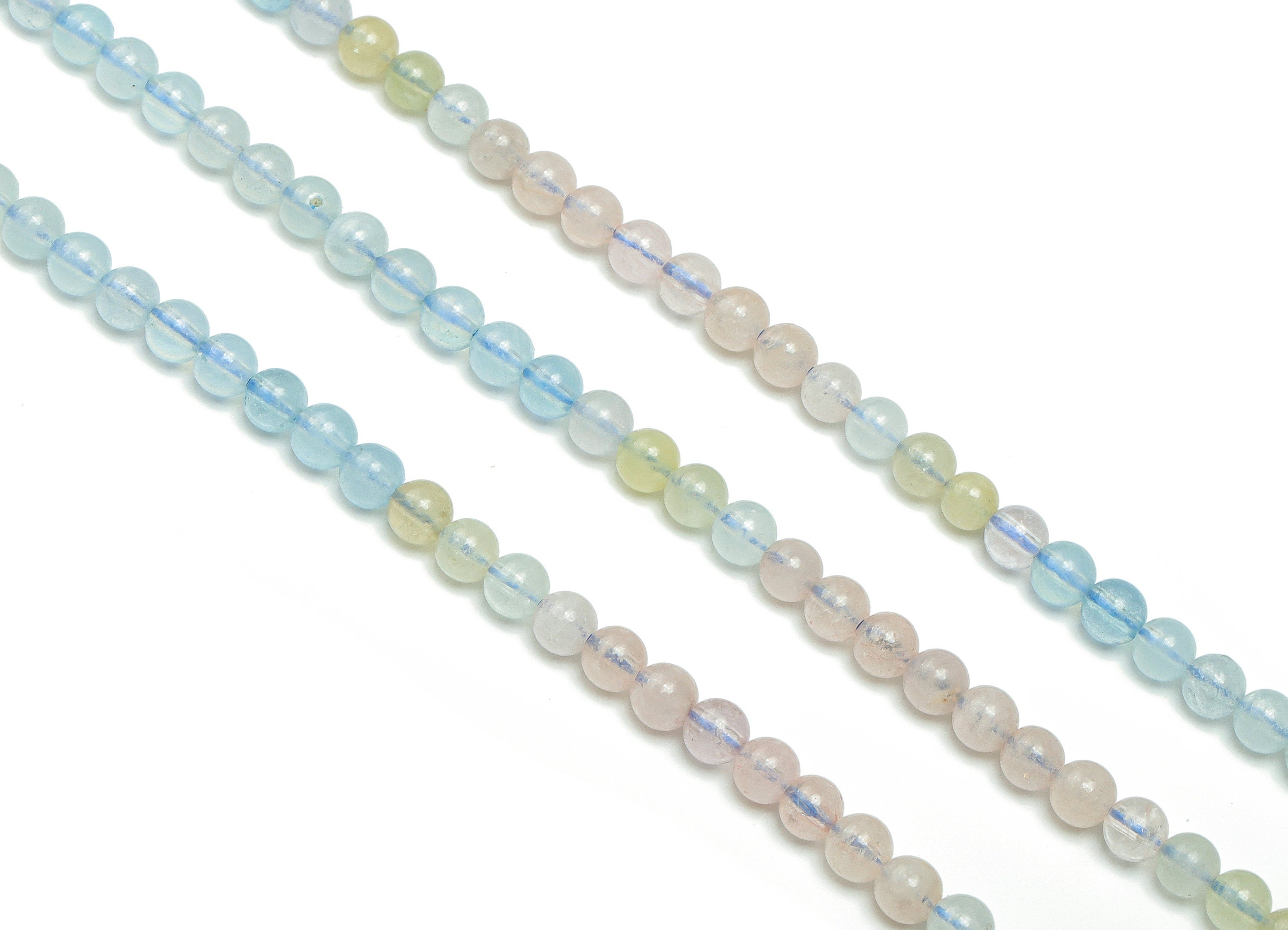Aquamarine Round Beads 4mm - 15.5 inch - Round Gemstone Beads - Natural Stone Beads  - 4x4mm - NS1478 - DOMEDBAZAAR
