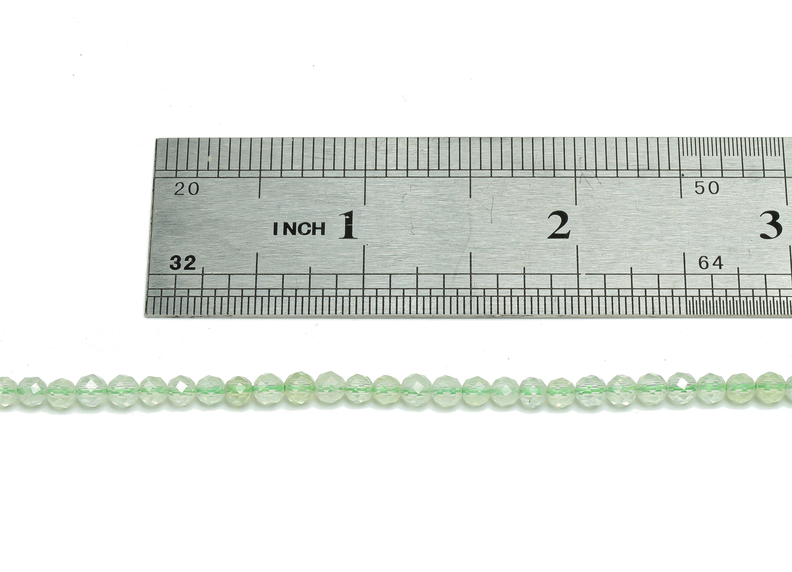 Prehnite Round Beads 3mm - 15.5 inch - Faceted Round Gemstone Beads - Natural Stone Beads  - 4x4mm - NS1532 - DOMEDBAZAAR