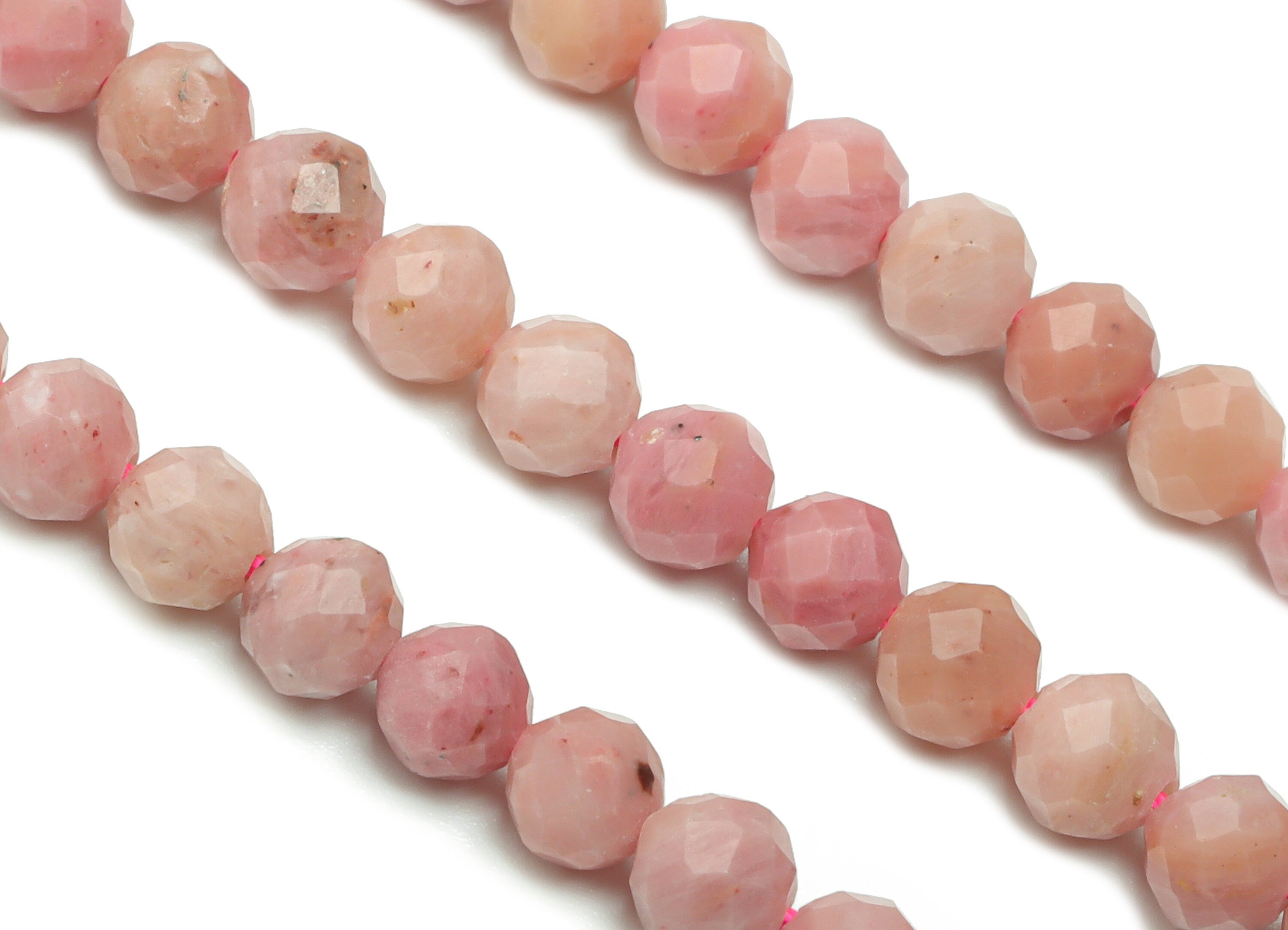 Rhodochrosite Round Beads 4mm - 15.5 inch - Faceted Round Gemstone Beads - Natural Stone Beads - 4x4mm - NS1527 - DOMEDBAZAAR