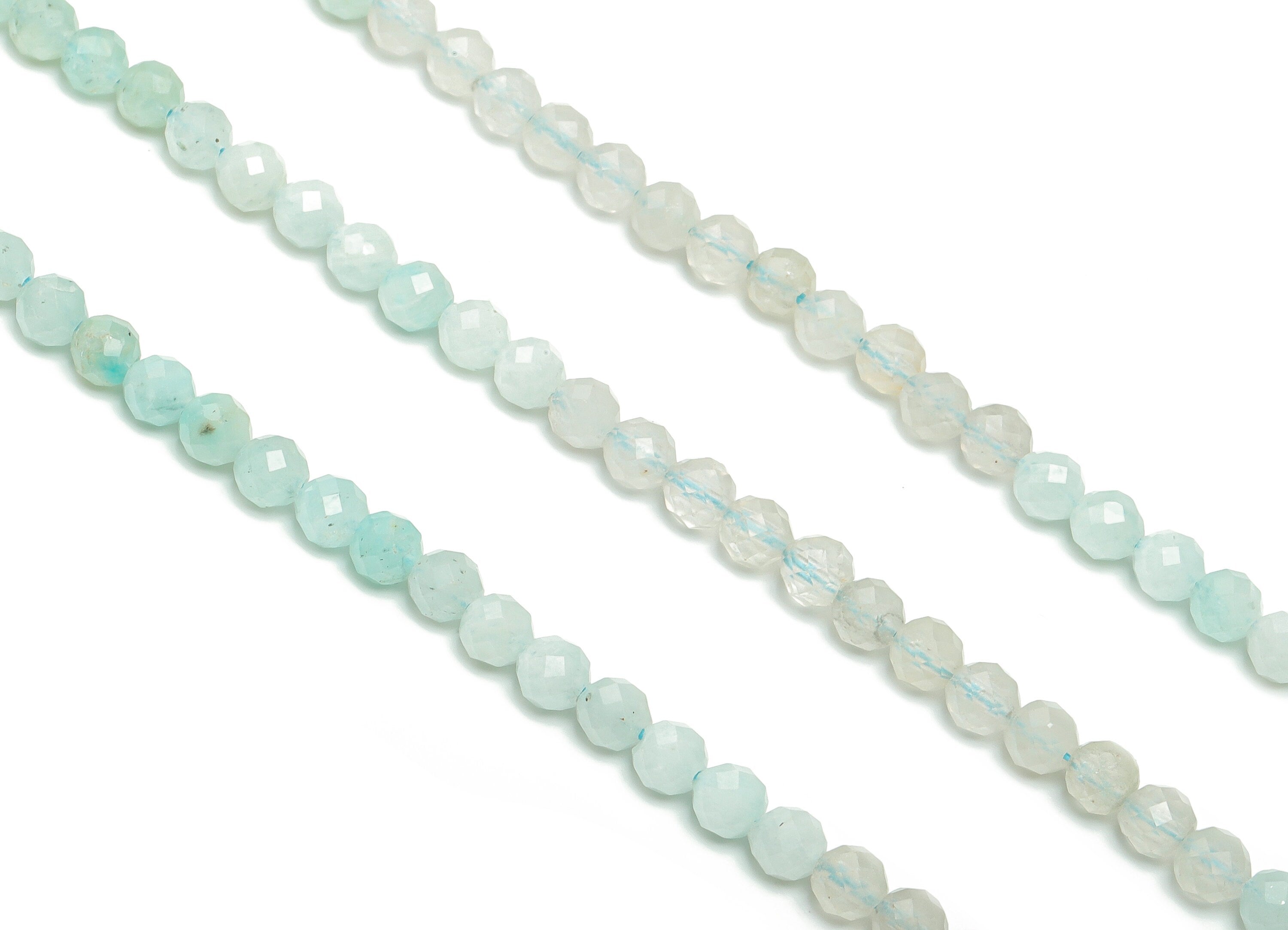Amazonite Round Beads 4mm - 15.5 inch - Faceted Round Gemstone Beads - Natural Stone Beads  - 4x4mm - NS1529 - DOMEDBAZAAR