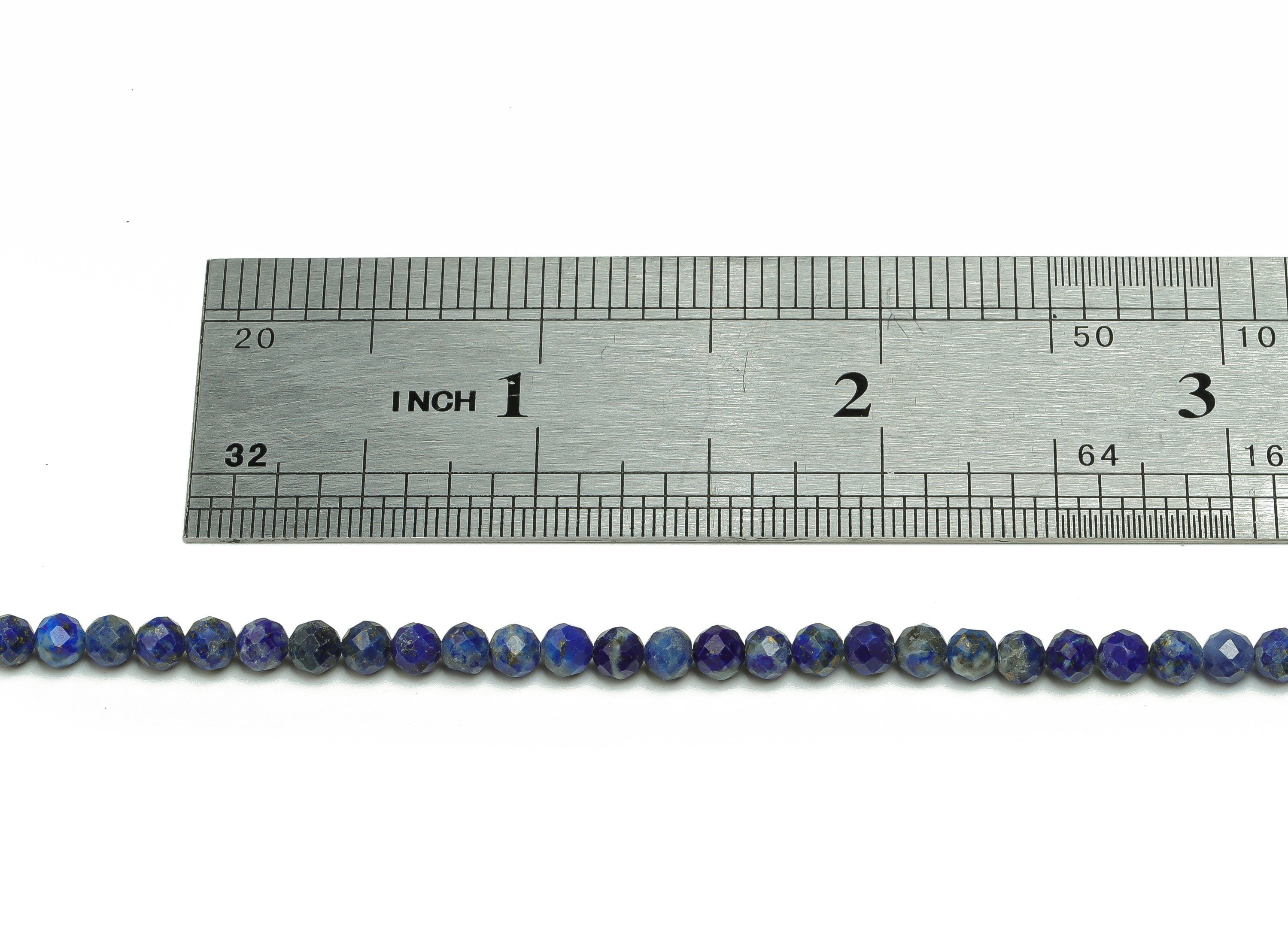 Lapis Lazuli Round Beads 4mm - 15.5 inch - Faceted Round Gemstone Beads - Natural Stone Beads - 4x4mm - NS1509 - DOMEDBAZAAR