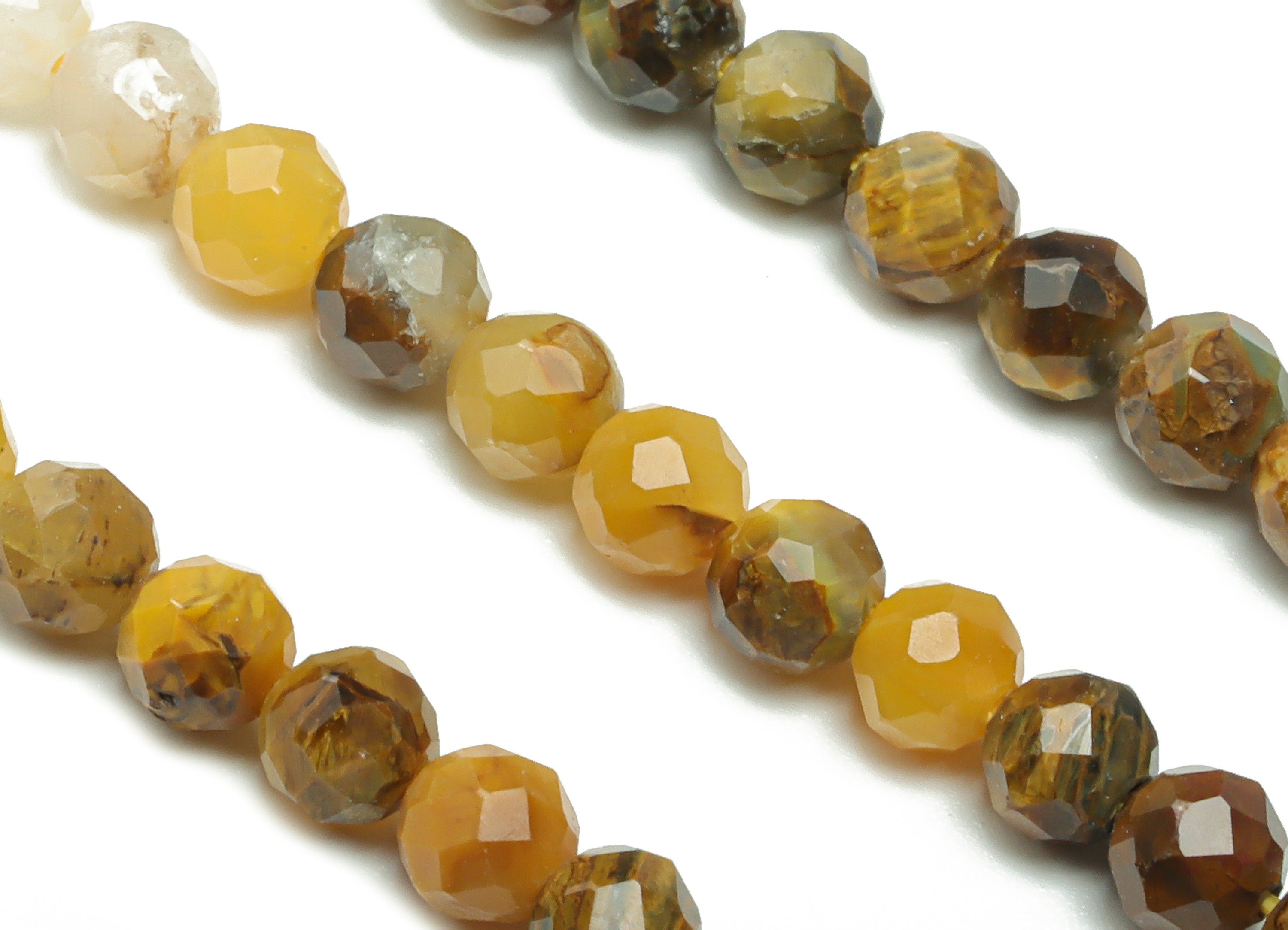 Peter Stone Round Beads 4mm - 15.5 inch - Faceted Round Gemstone Beads - Natural Stone Beads  - 4x4mm - NS1506 - DOMEDBAZAAR