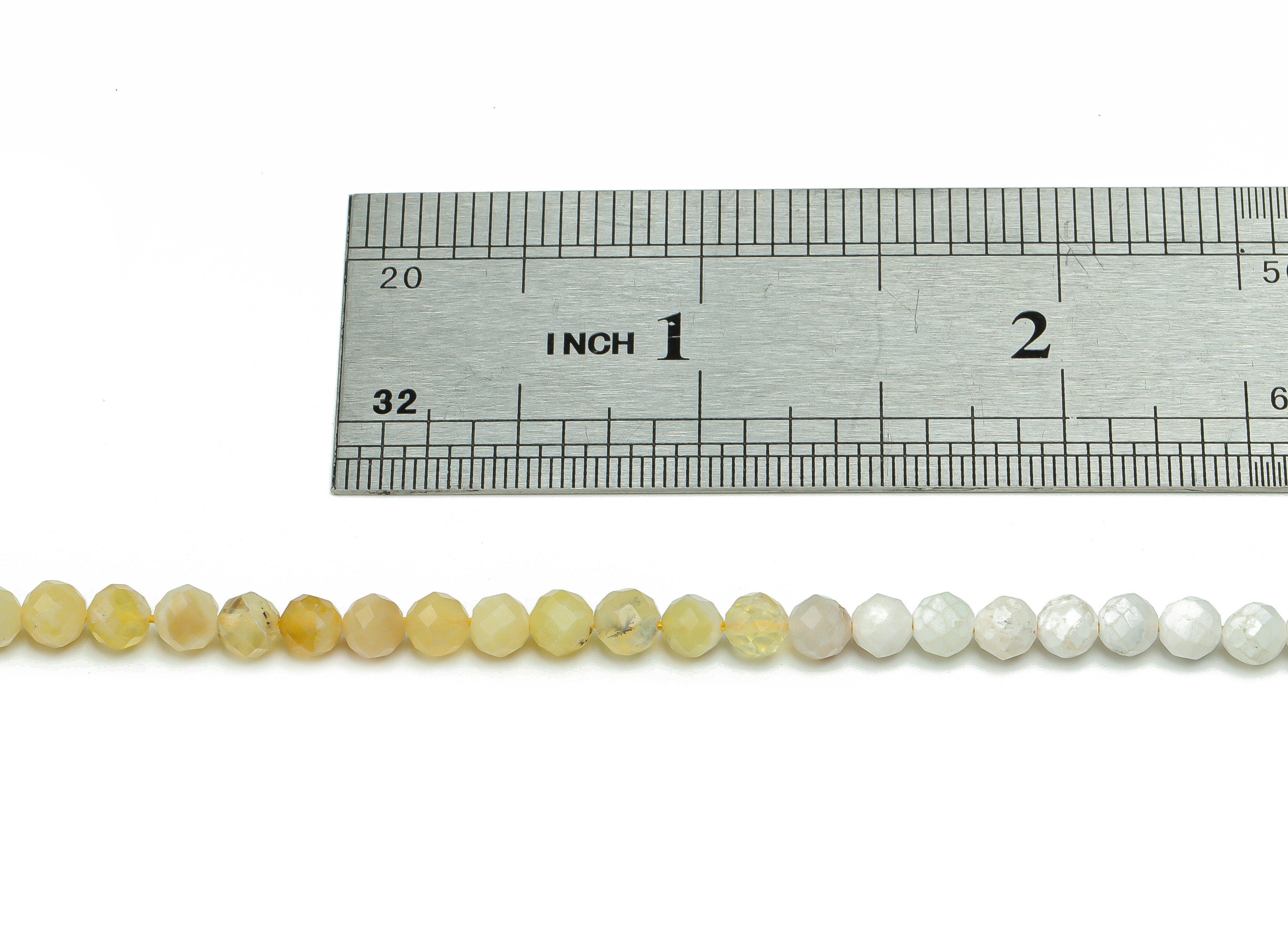 Yellow Opal Round Beads 4mm - 15.5 inch - Faceted Round Gemstone Beads - Natural Stone Beads  - 4x4mm - NS1499 - DOMEDBAZAAR