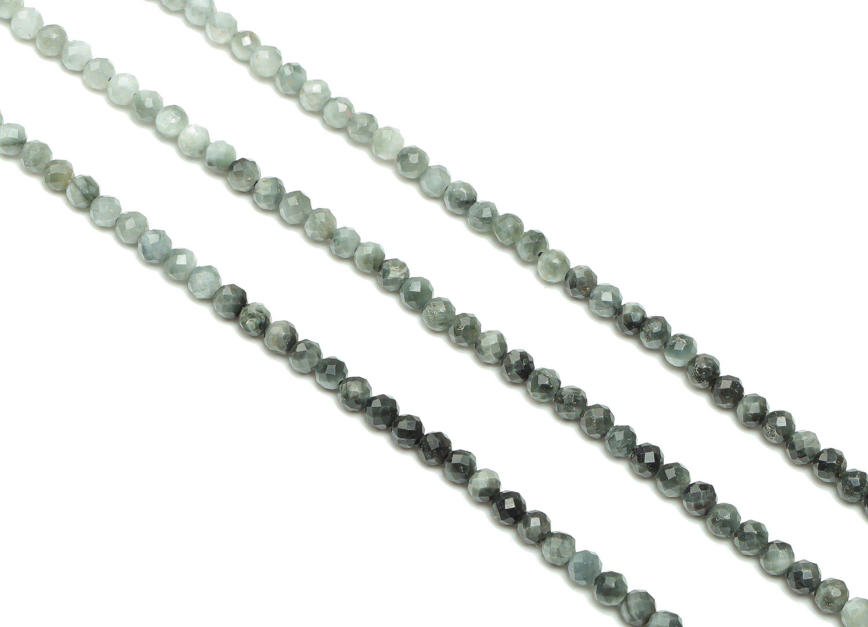 The eagle ’s Eye Round Beads 3mm - 15.5 inch - Faceted Round Gemstone Beads - Natural Stone Beads - 3x3mm - NS1514 - DOMEDBAZAAR