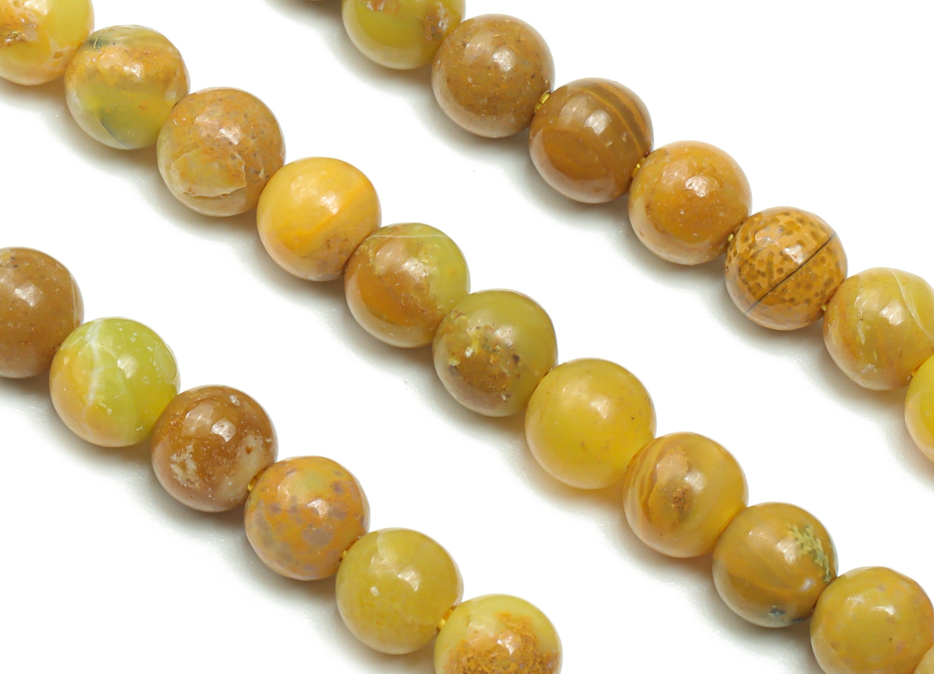 Opal Yellow Green Round Beads 4mm - 15.5 inch - Round Gemstone Beads - Natural Stone Beads - 4x4mm - NS1525 - DOMEDBAZAAR
