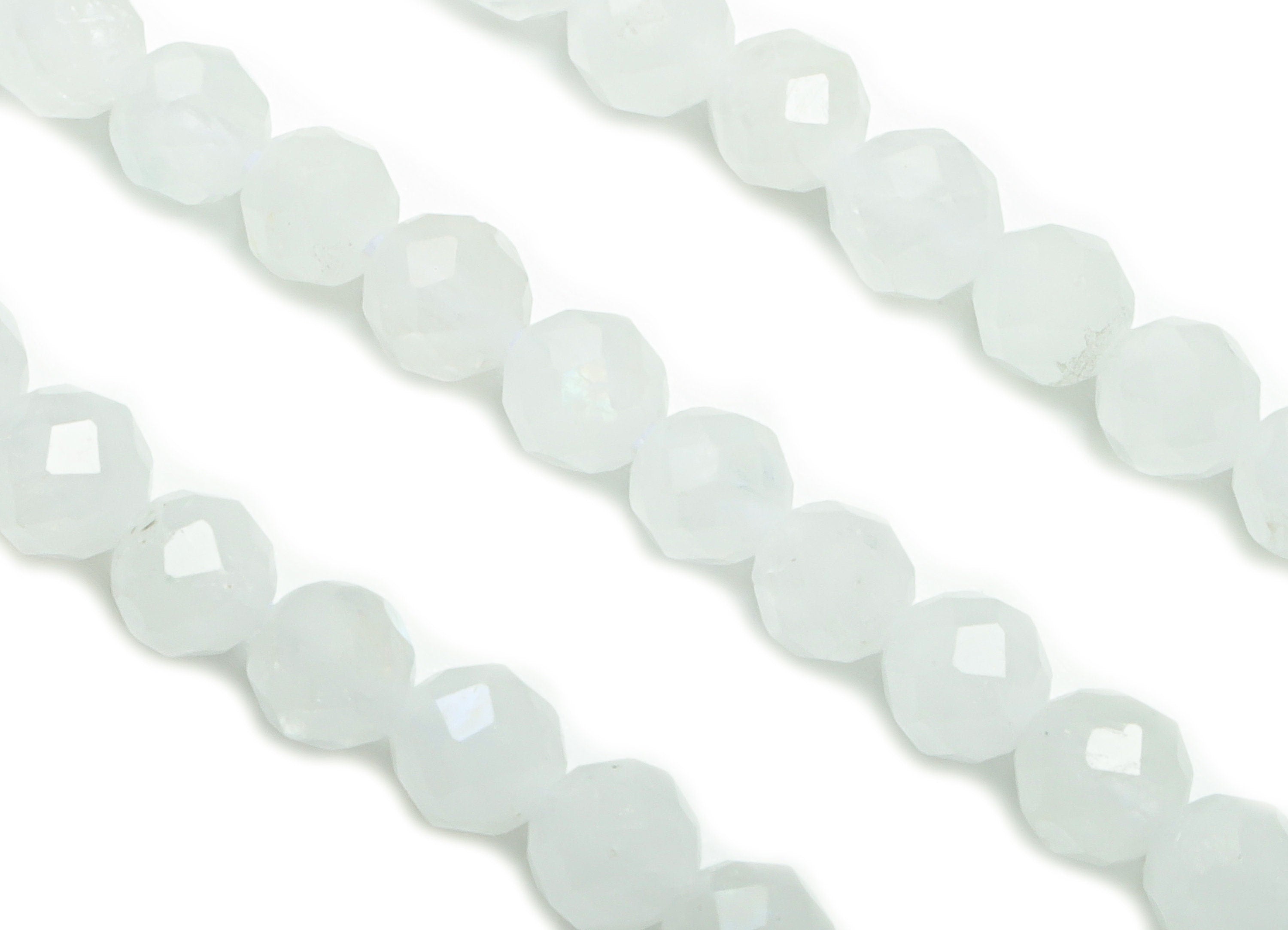 Blue Moonstone Round Beads 4mm - 15.5 inch - Faceted Round Gemstone Beads - Natural Stone Beads  - 4x4mm - NS1523 - DOMEDBAZAAR