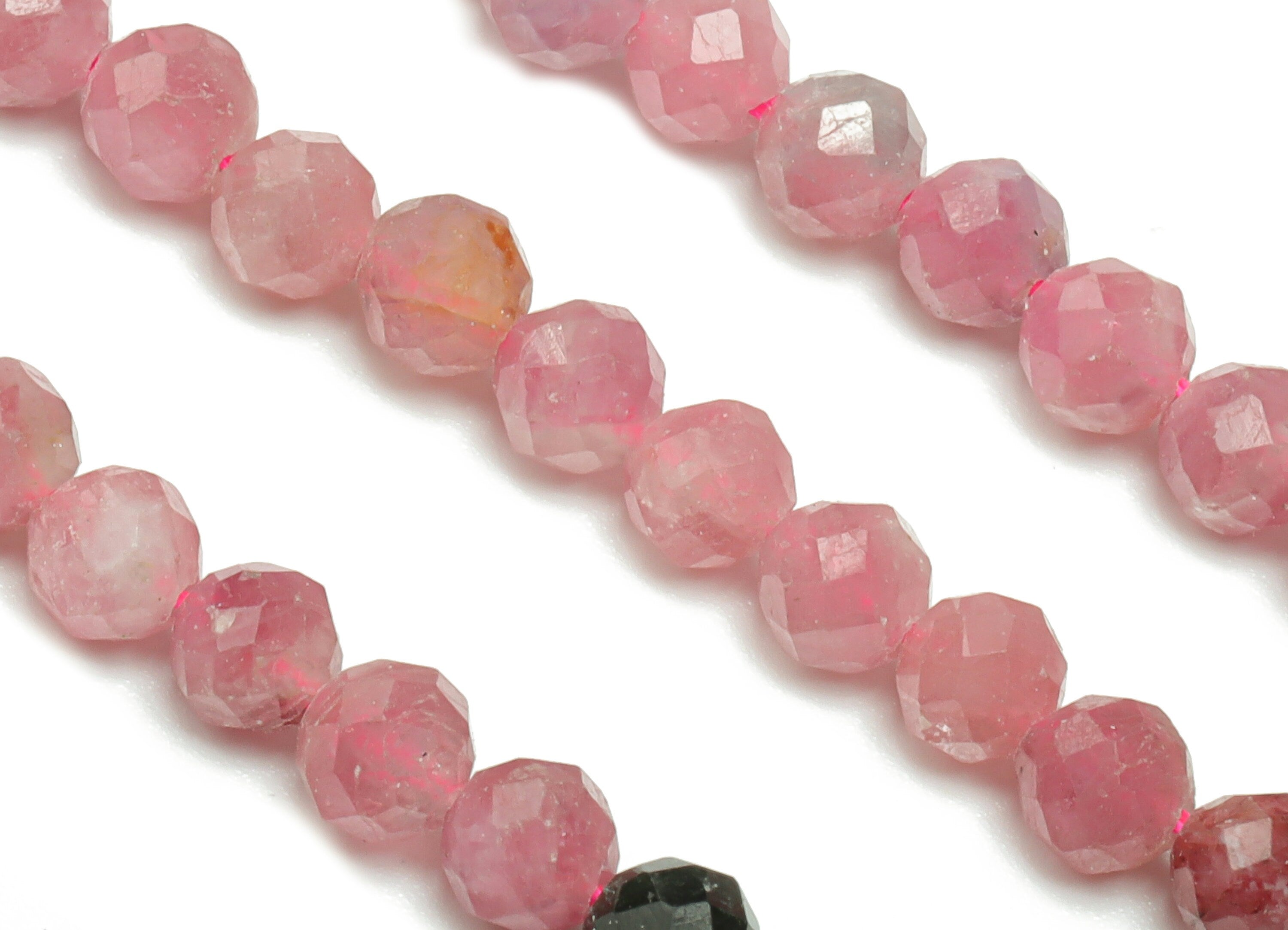 Tourmaline Round Beads 4mm - 15.5 inch - Faceted Round Gemstone Beads - Natural Stone Beads - 4x4mm - NS1477 - DOMEDBAZAAR