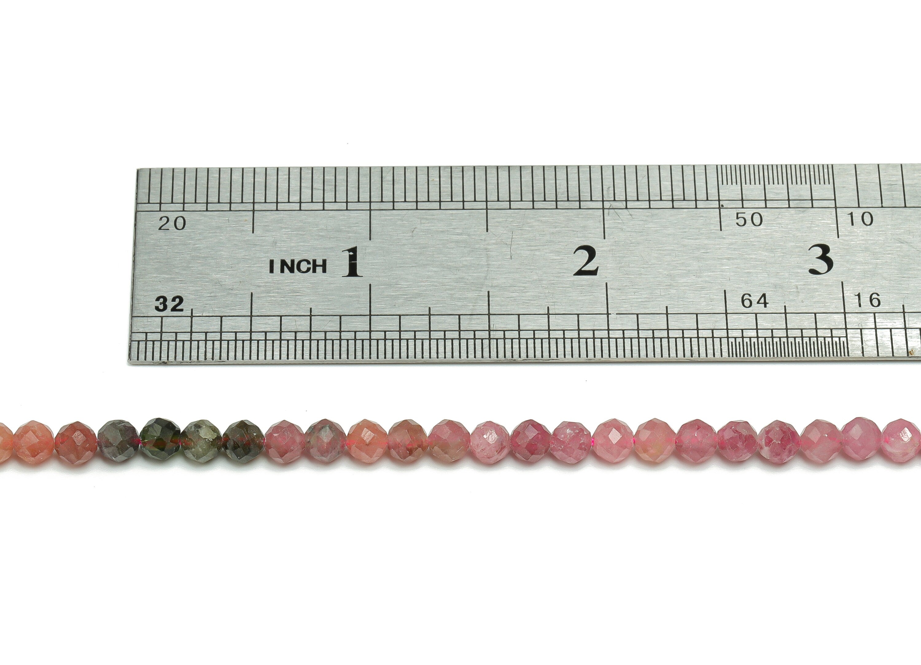 Tourmaline Round Beads 4mm - 15.5 inch - Faceted Round Gemstone Beads - Natural Stone Beads - 4x4m - NS1481 - DOMEDBAZAAR