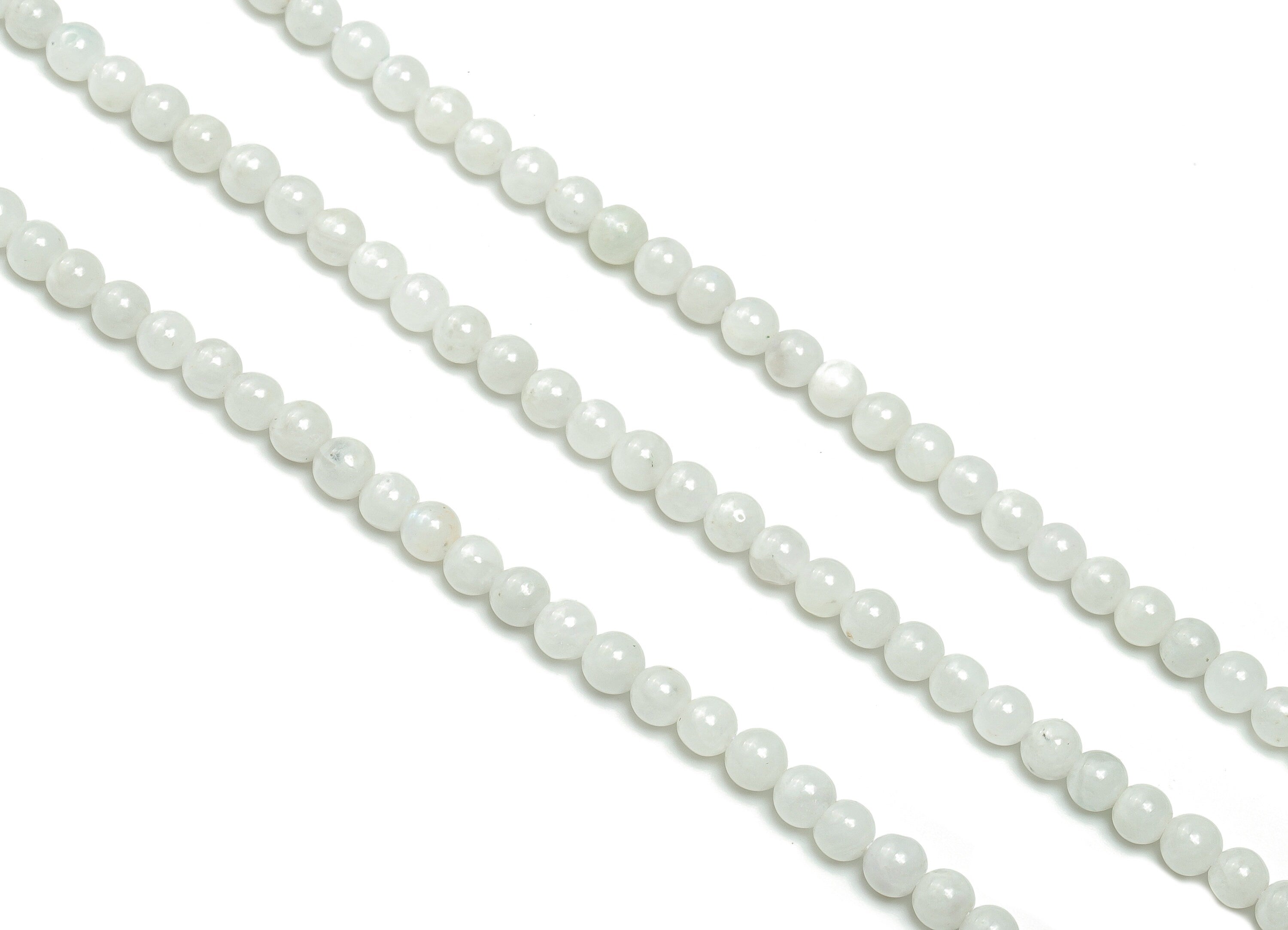 Blue Moonstone Round Beads 4mm - 15.5 inch - Round Gemstone Beads - Natural Stone Beads - 4x4m - NS1486 - DOMEDBAZAAR