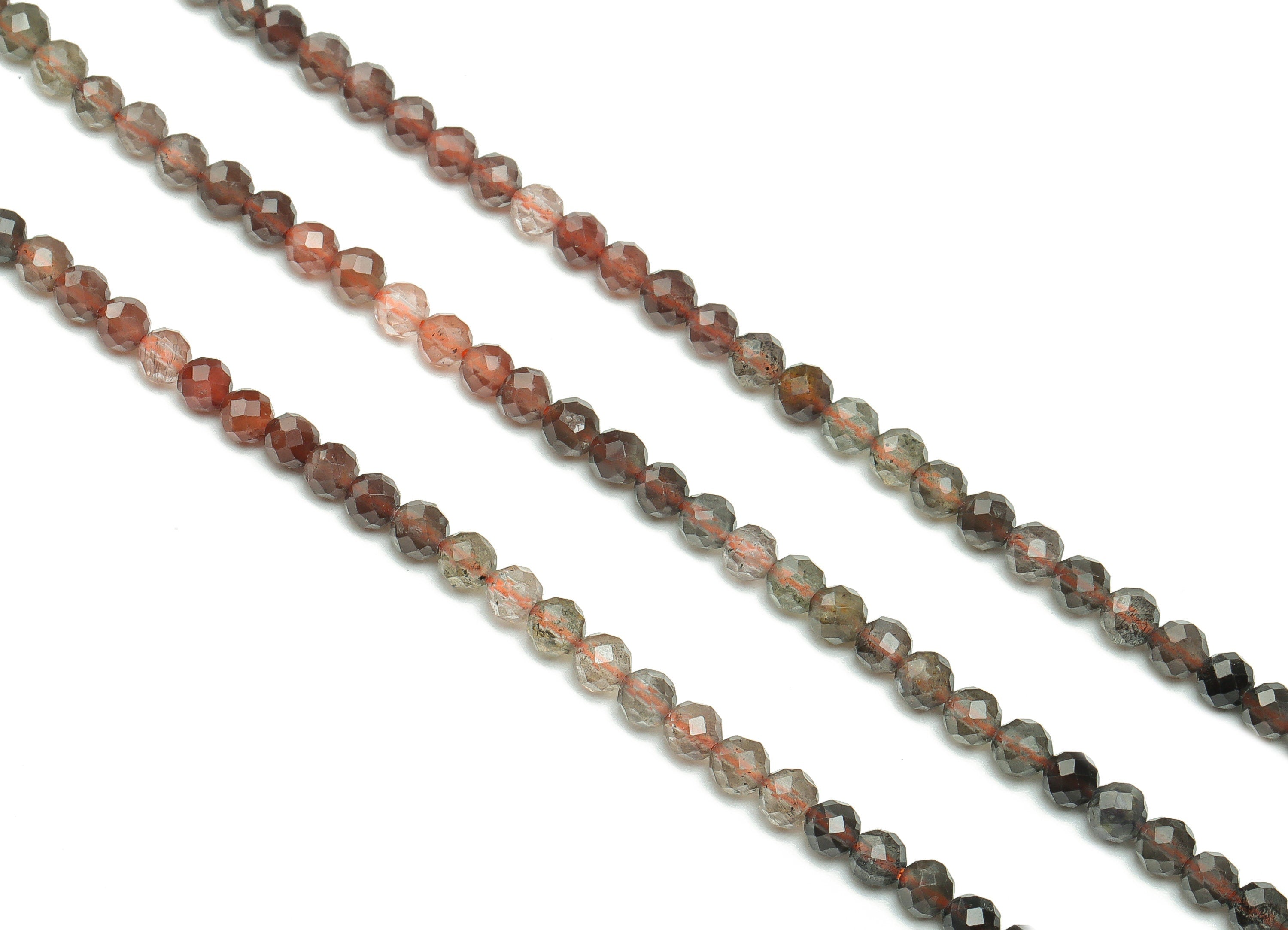 Moonstone Cat &#39;s Eye Round Beads 4mm - 15.5 inch - Faceted Round Gemstone Beads - Natural Stone Beads - 4x4mm - NS1472 - DOMEDBAZAAR