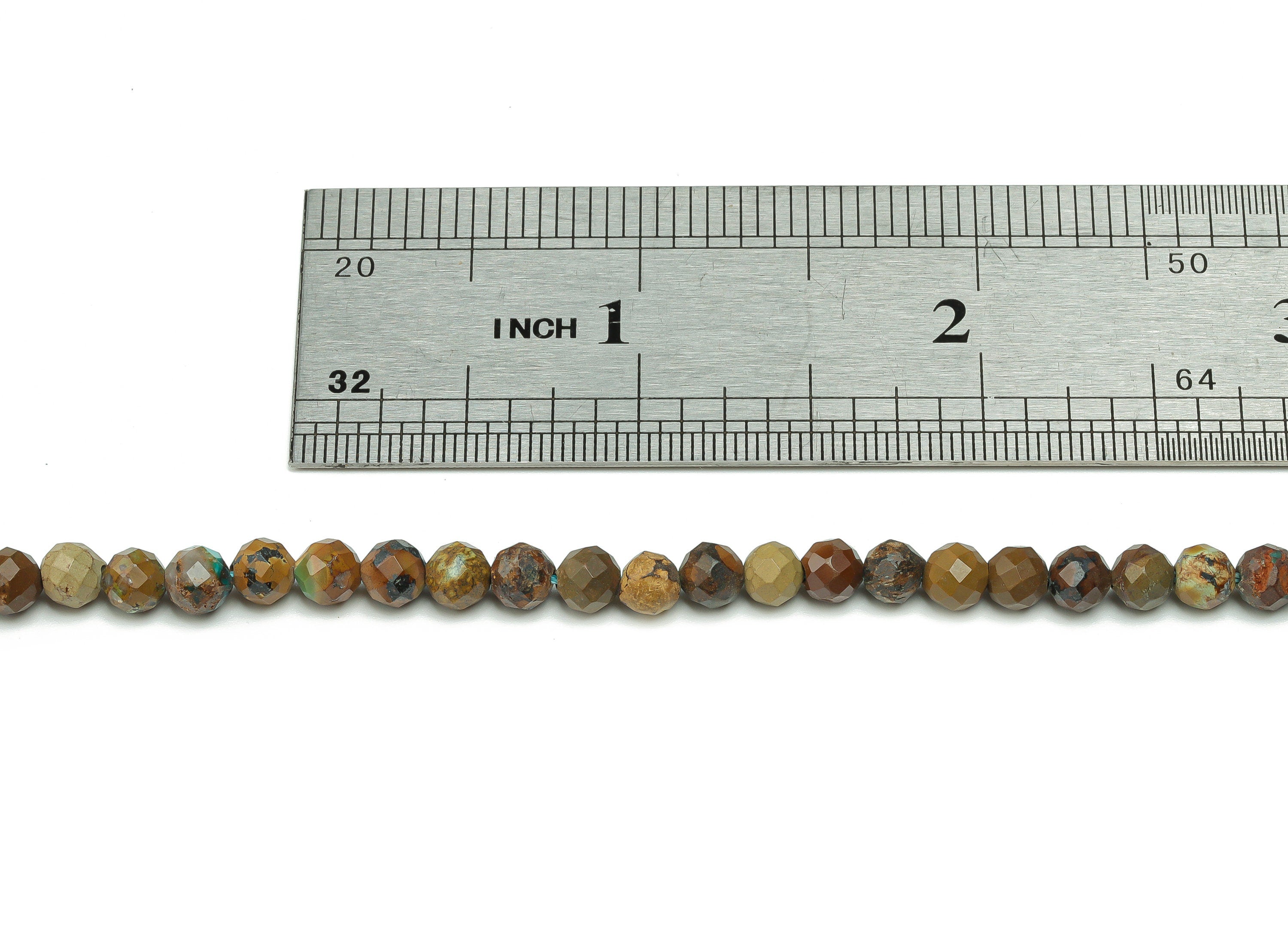 Turquoise Round Beads 5mm - 15.5 inch - Kallaite Faceted Round Gemstone Beads - Natural Stone Beads  - 4x4mm - NS1466 - DOMEDBAZAAR