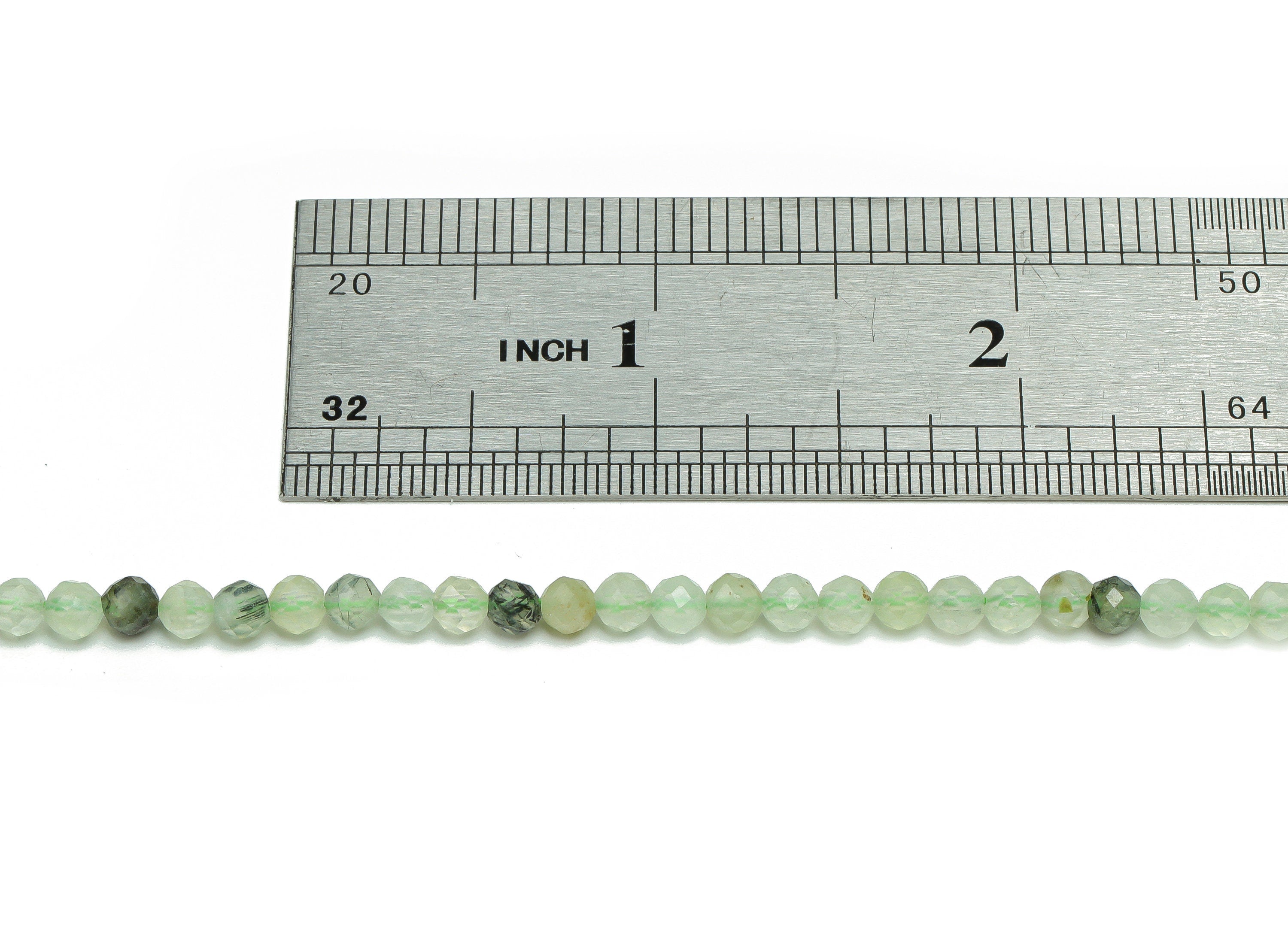 Prehnite Round Beads 4mm - 15.5 inch - Faceted Round Gemstone Beads - Natural Stone Beads - 4x4mm - NS1502 - DOMEDBAZAAR