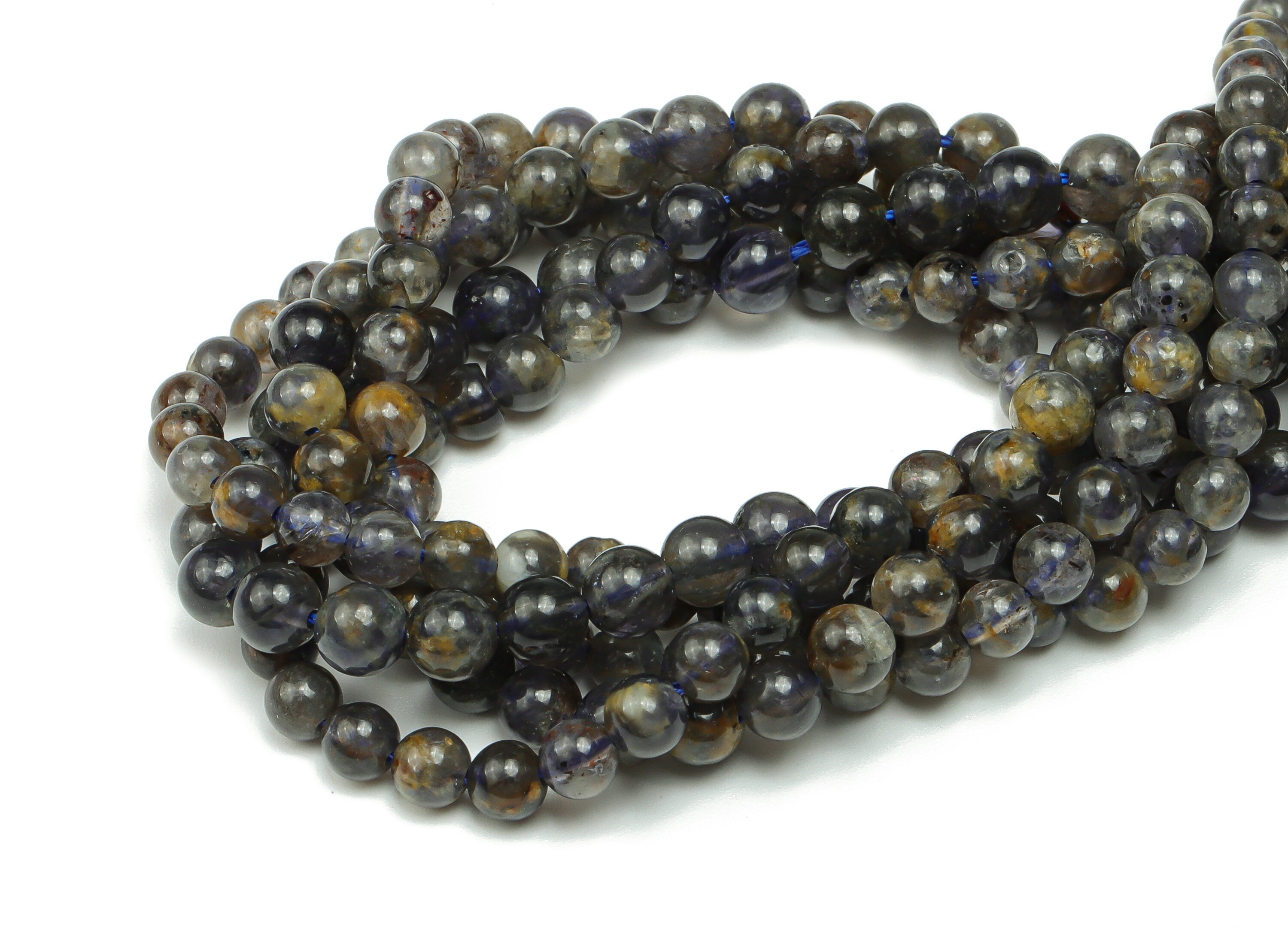 Iolite Round Beads 4mm - 15.5 inch - Round Gemstone Beads - Natural Stone Beads  - 4x4mm - NS1528 - DOMEDBAZAAR