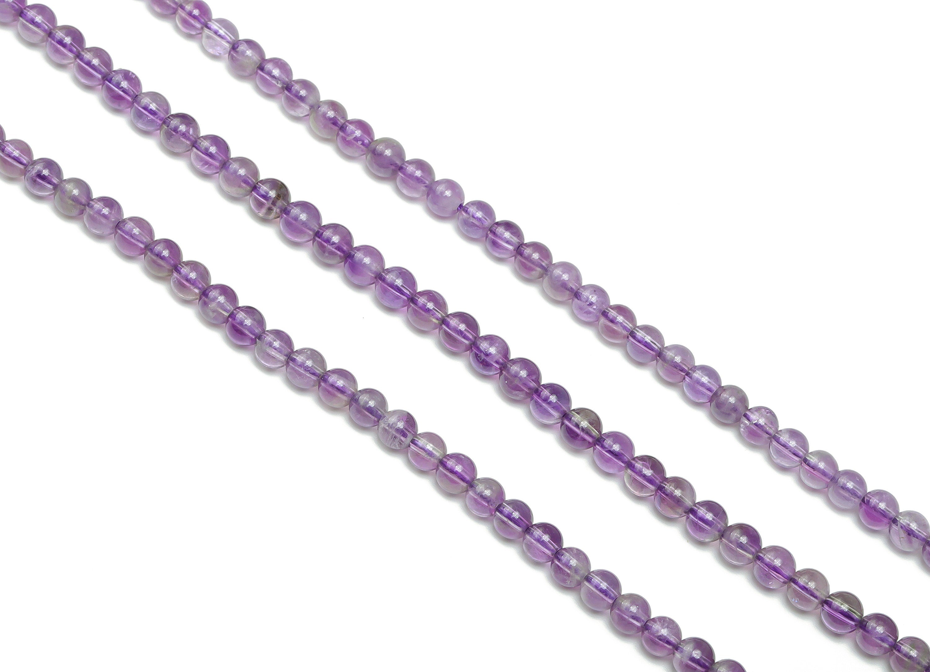 Amethyst Crystal Round Beads 4mm - 15.5 inch - Round Gemstone Beads - Natural Stone Beads - 4x4mm - NS1471 - DOMEDBAZAAR