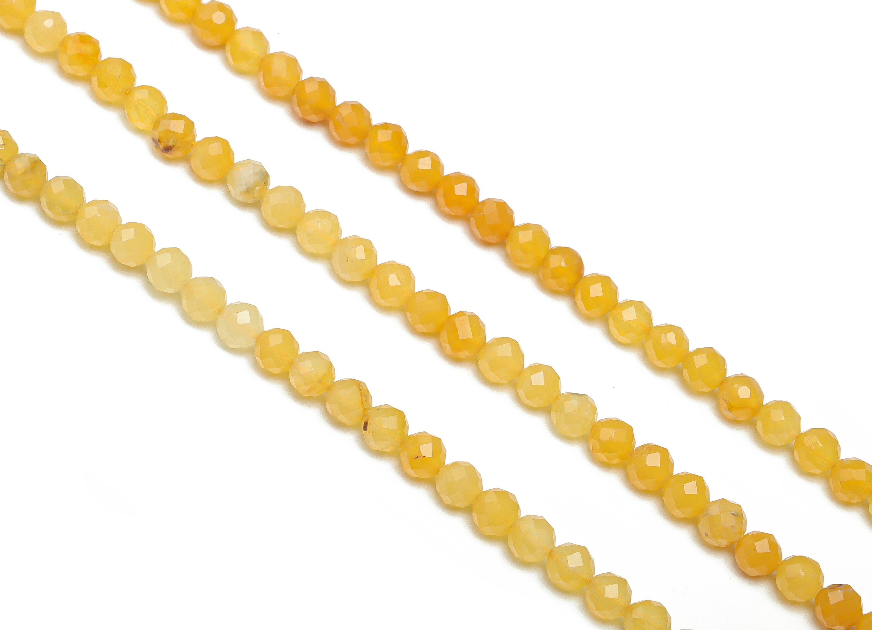 Topaz Round Beads 3mm - 15.5 inch - Faceted Round Gemstone Beads - Natural Stone Beads - 3x3mm - NS1490 - DOMEDBAZAAR