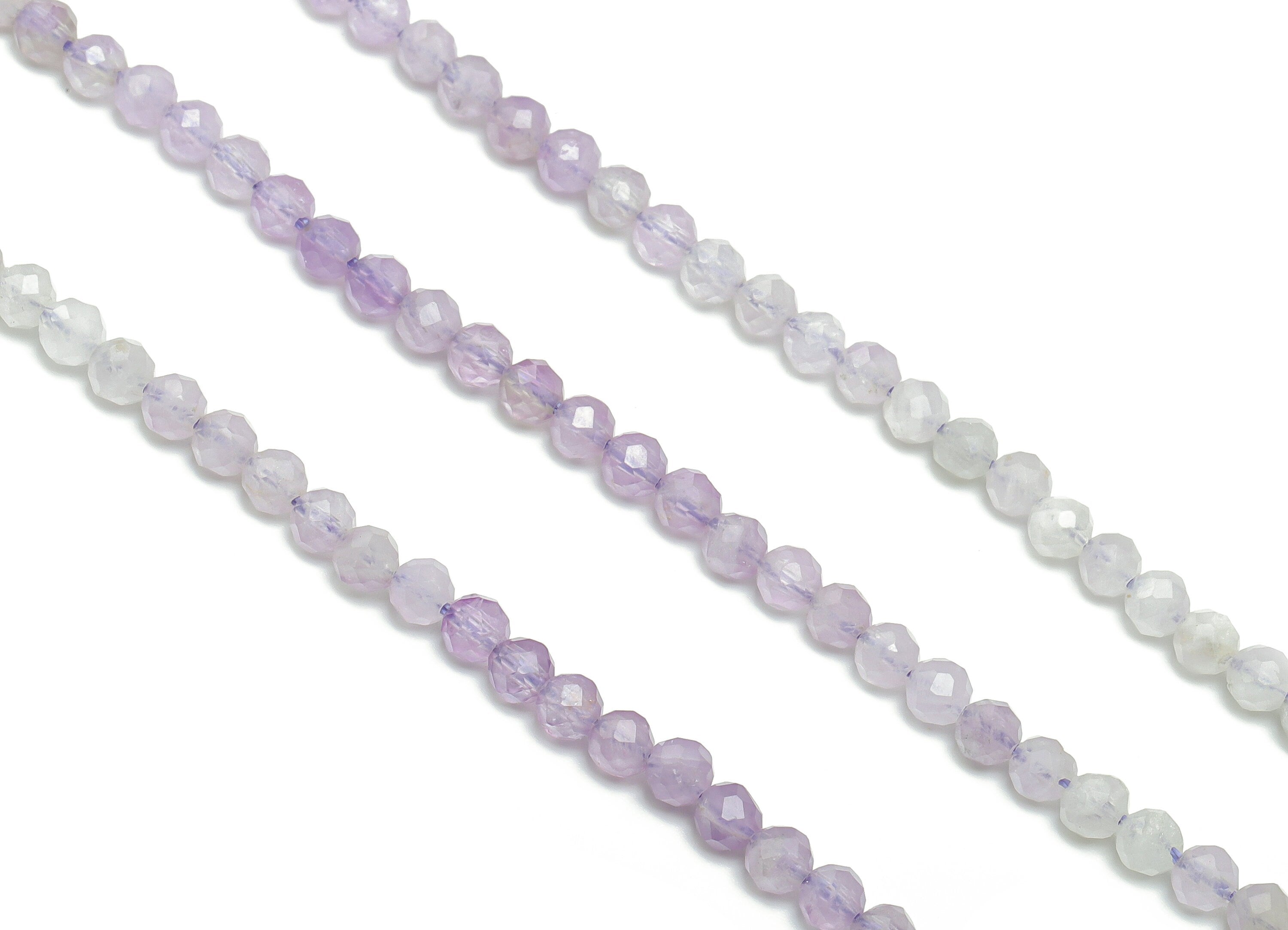 Lavender Round Beads 4mm - 15.5 inch -  Faceted Round Gemstone Beads - Natural Stone Beads - 4x4mm - NS1516 - DOMEDBAZAAR