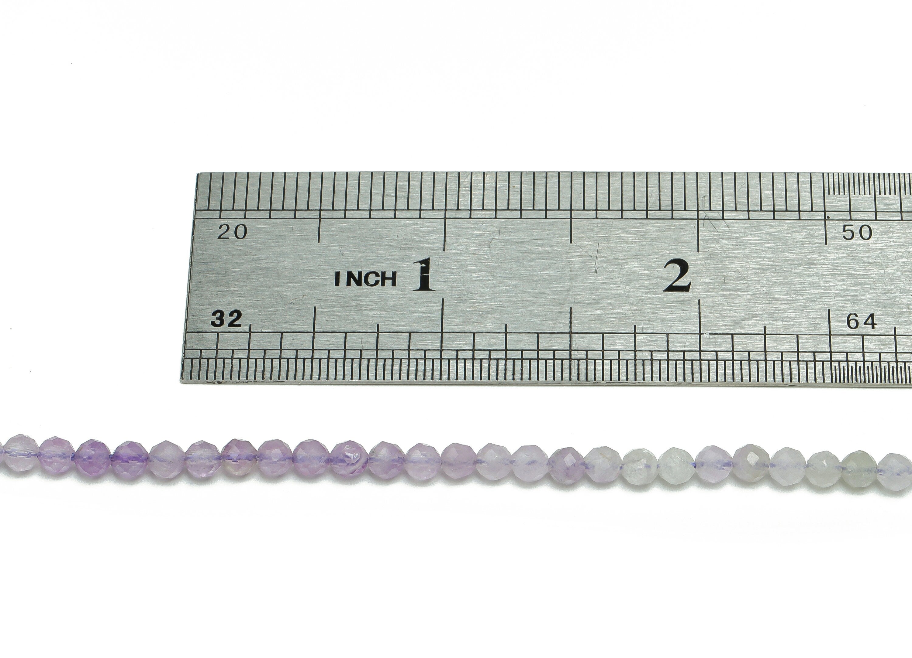 Lavender Round Beads 4mm - 15.5 inch -  Faceted Round Gemstone Beads - Natural Stone Beads - 4x4mm - NS1516 - DOMEDBAZAAR