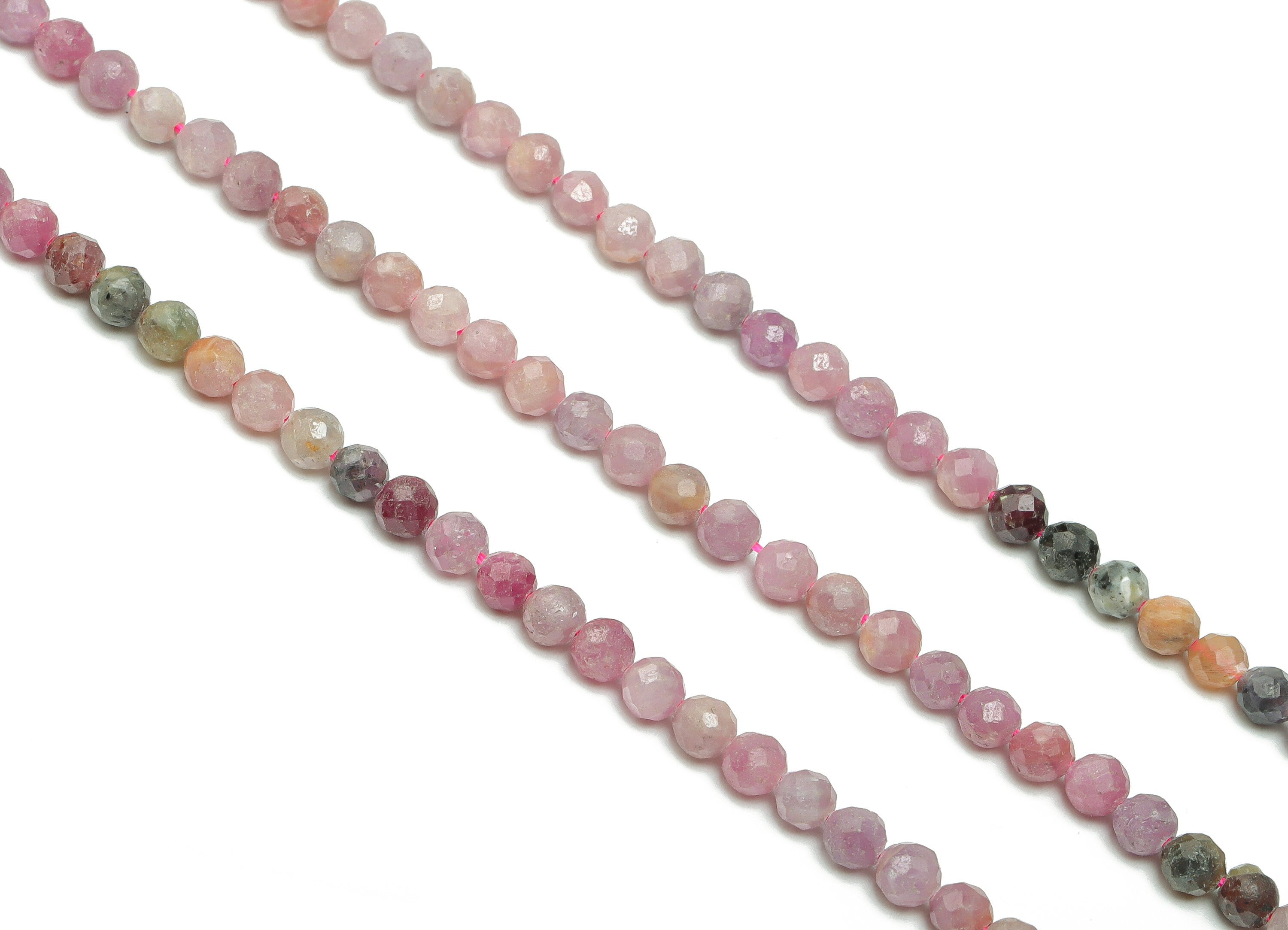 Ruby Round Beads 4mm - 15.5 inch - Faceted Round Gemstone Beads - Natural Stone Beads - 4x4mm - NS1493 - DOMEDBAZAAR