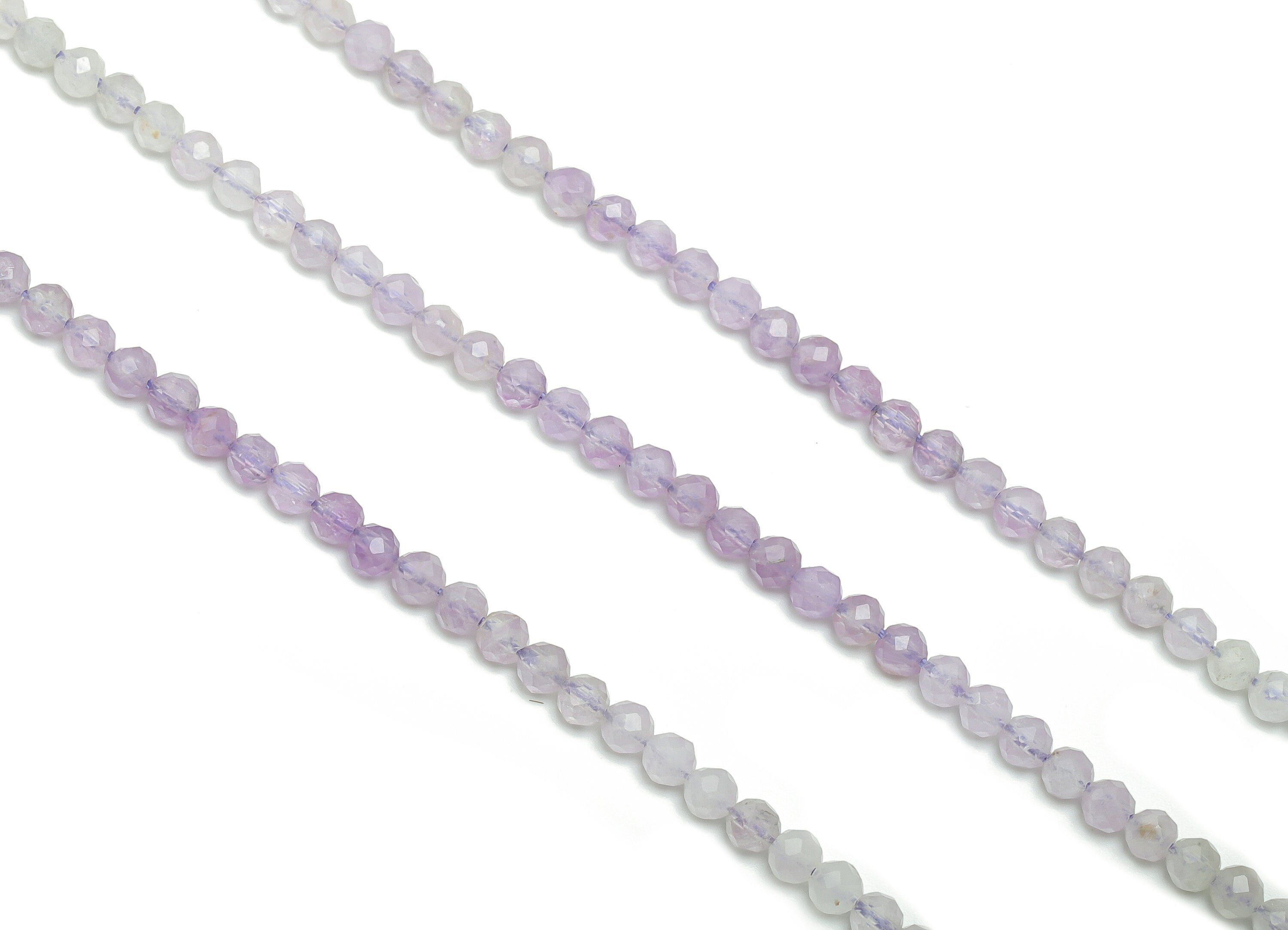 Lavender Round Beads 3mm - 15.5 inch - Faceted Round Gemstone Beads - Natural Stone Beads - 3x3mm - NS1534 - DOMEDBAZAAR