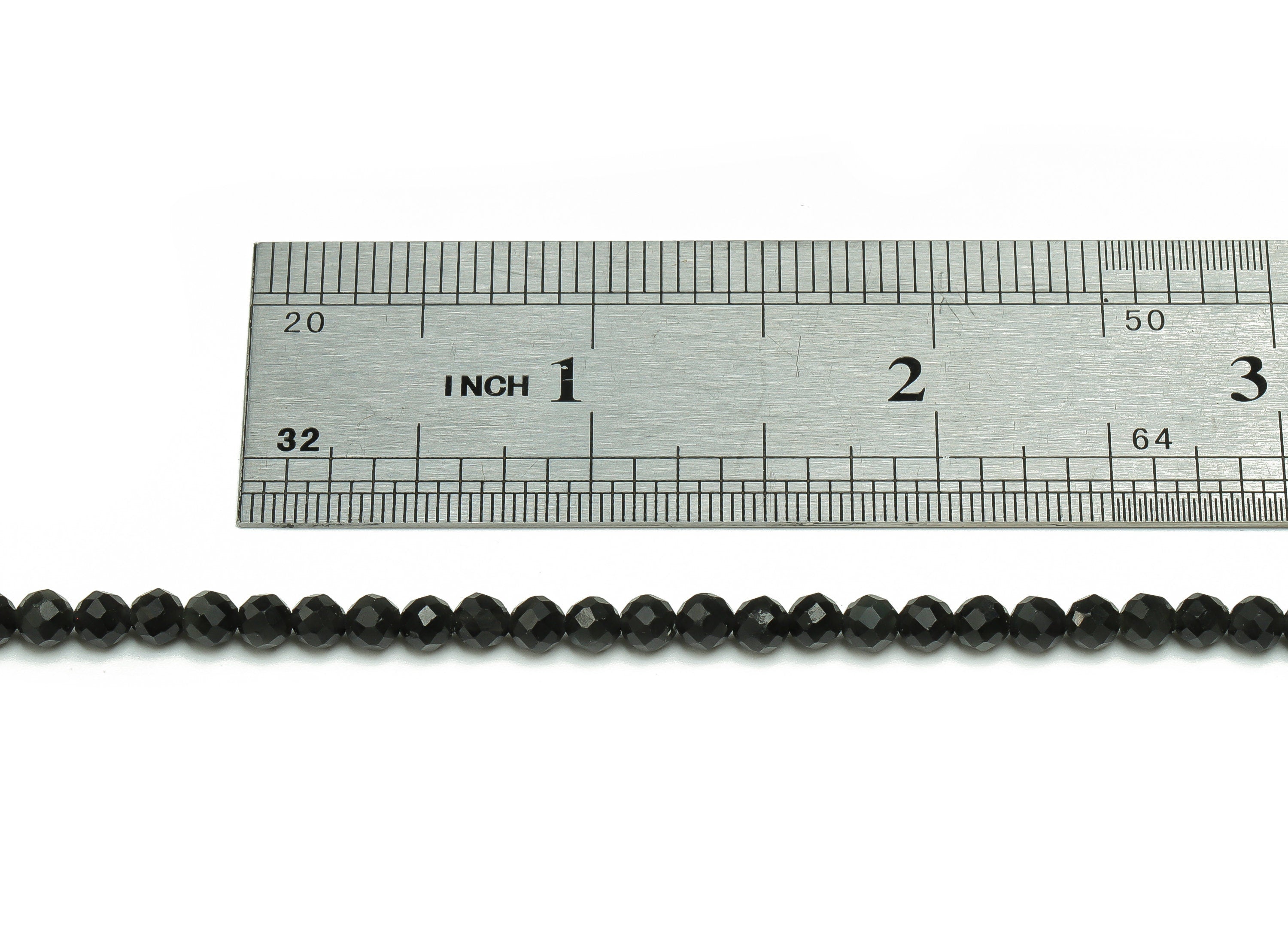 Obsidian Round Beads 4mm - 15.5 inch - Faceted Round Gemstone Beads - Natural Stone Beads - 4x4mm - NS1507 - DOMEDBAZAAR