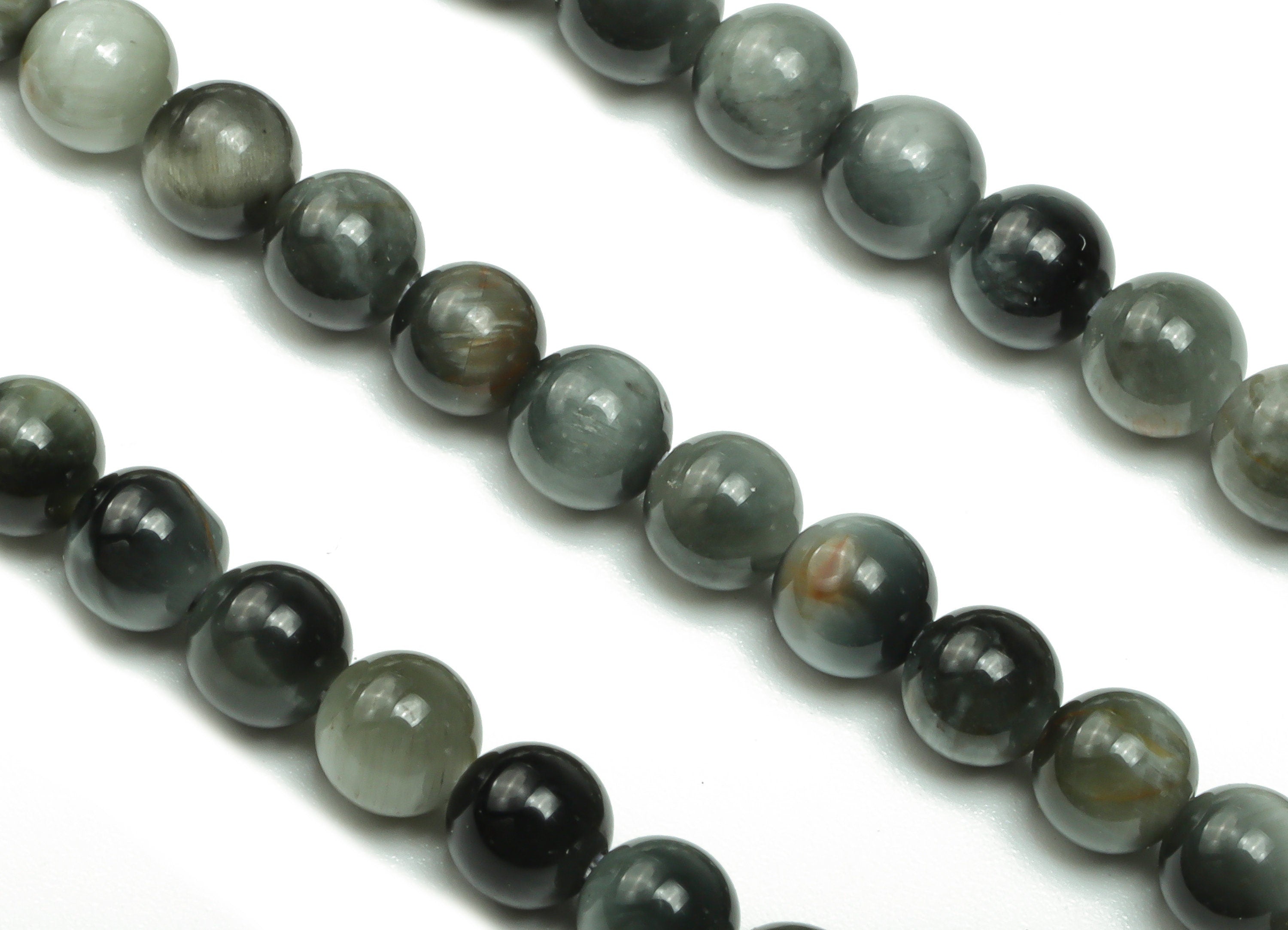 The Eagle‘s Eye Round Beads 4mm - 15.5 inch - Round Gemstone Beads - Natural Stone Beads - 4x4m - NS1508 - DOMEDBAZAAR