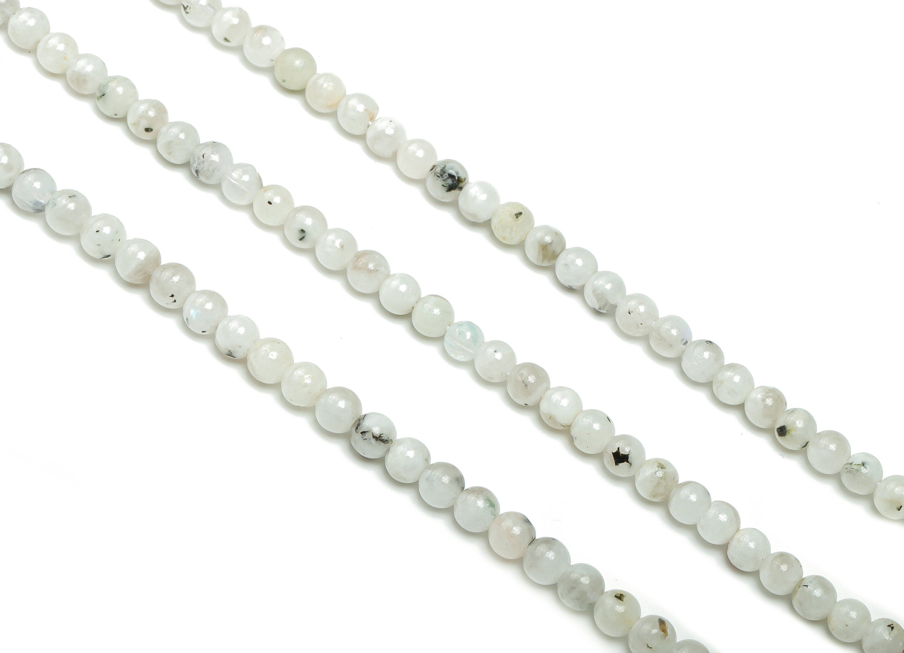 Blue Moonstone Round Beads 4mm - 15.5 inch - Round Gemstone Beads - Natural Stone Beads - 4x4m - NS1501 - DOMEDBAZAAR
