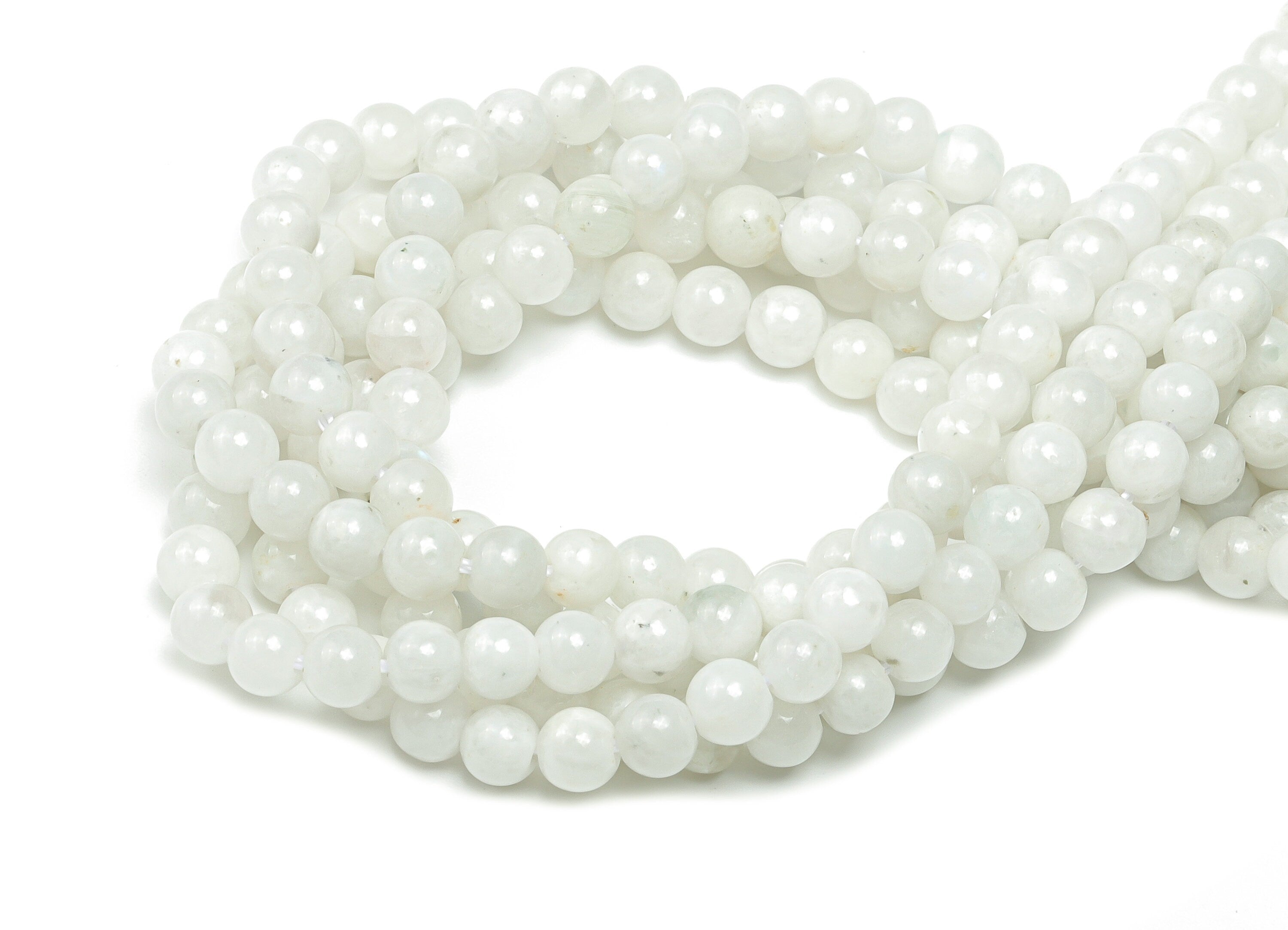 Blue Moonstone Round Beads 4mm - 15.5 inch - Round Gemstone Beads - Natural Stone Beads - 4x4m - NS1486 - DOMEDBAZAAR