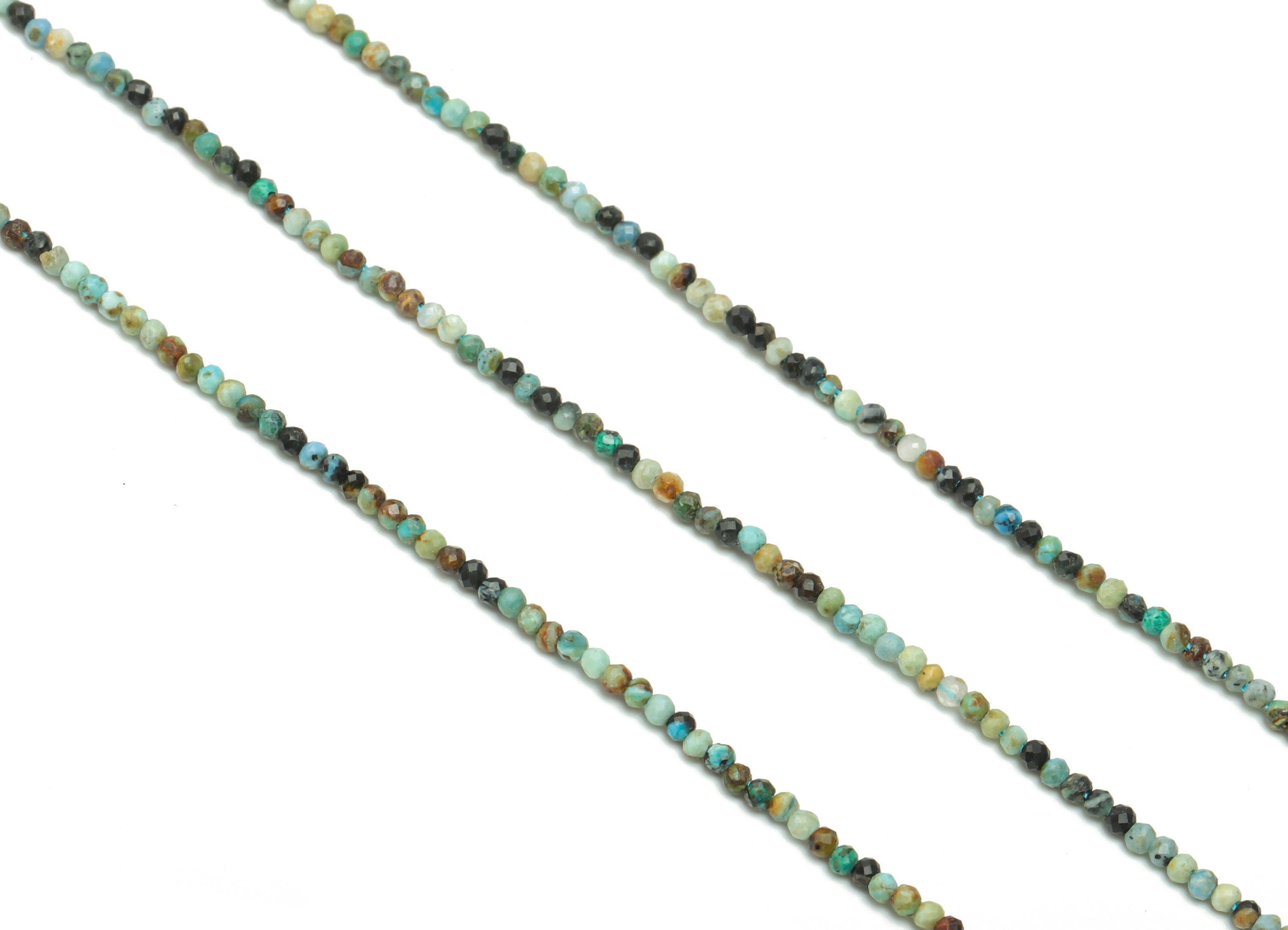 Turquoise Round Beads 2mm - 15.5 inch - Kallaite Faceted Round Gemstone Beads - Natural Stone Beads - 2x2mm - NS1542 - DOMEDBAZAAR