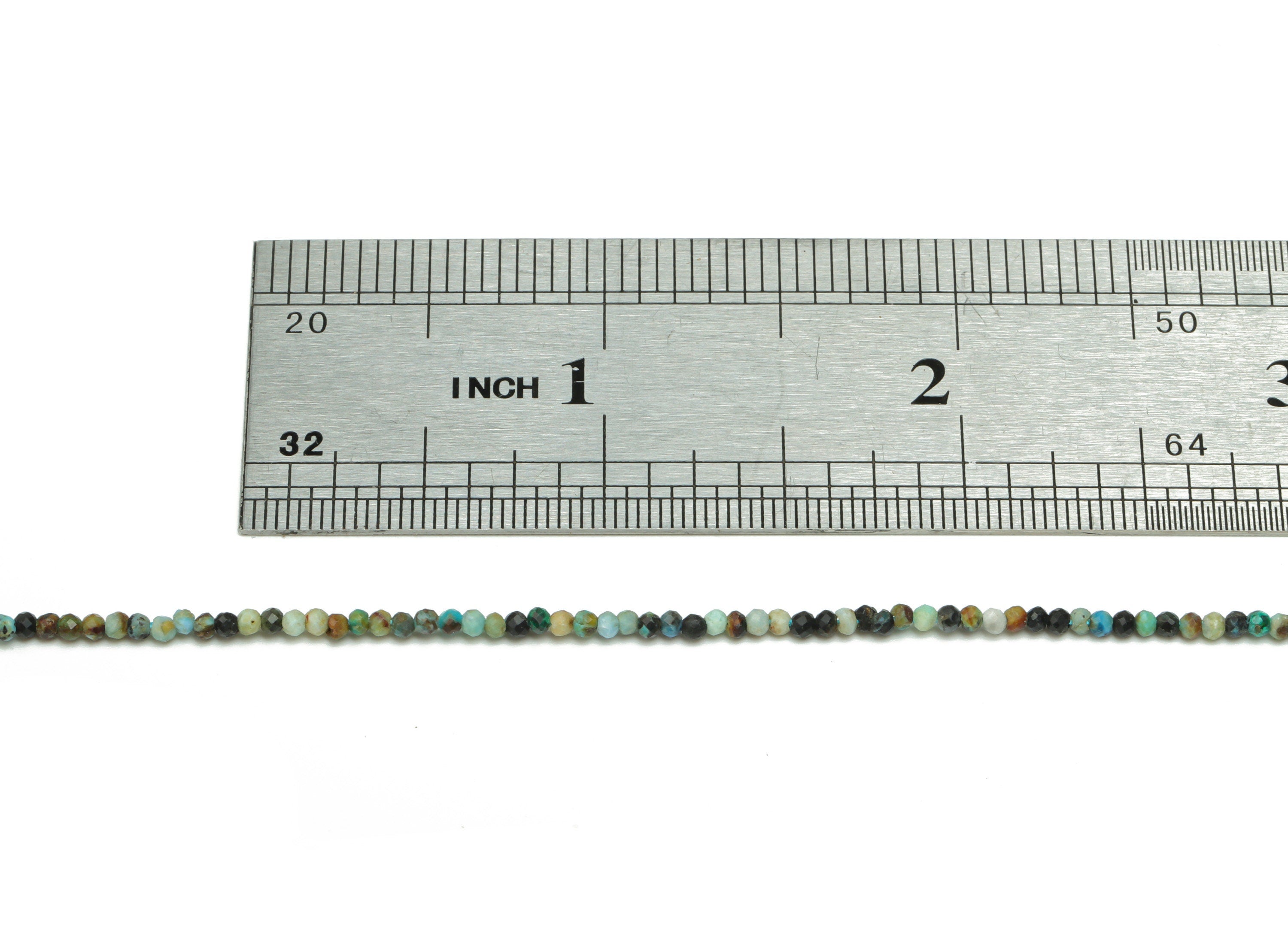 Turquoise Round Beads 2mm - 15.5 inch - Kallaite Faceted Round Gemstone Beads - Natural Stone Beads - 2x2mm - NS1542 - DOMEDBAZAAR