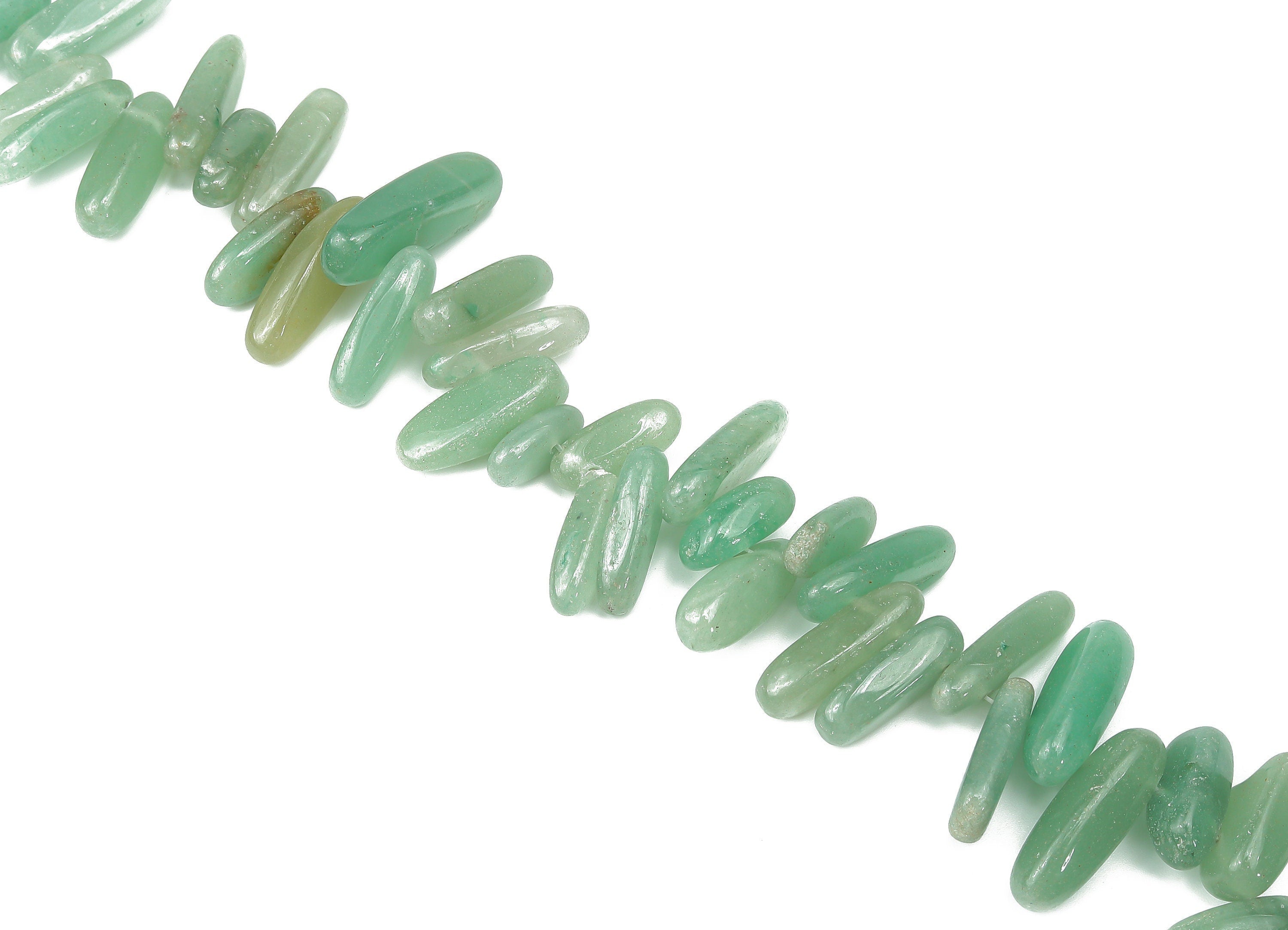 Aventurine Nugget Stone - 38cm / 1 strand - Large Chip - Natural Stone Beads - Jewelry Making Supplies - 25x6.67x5.11mm - NS1859C - DOMEDBAZAAR