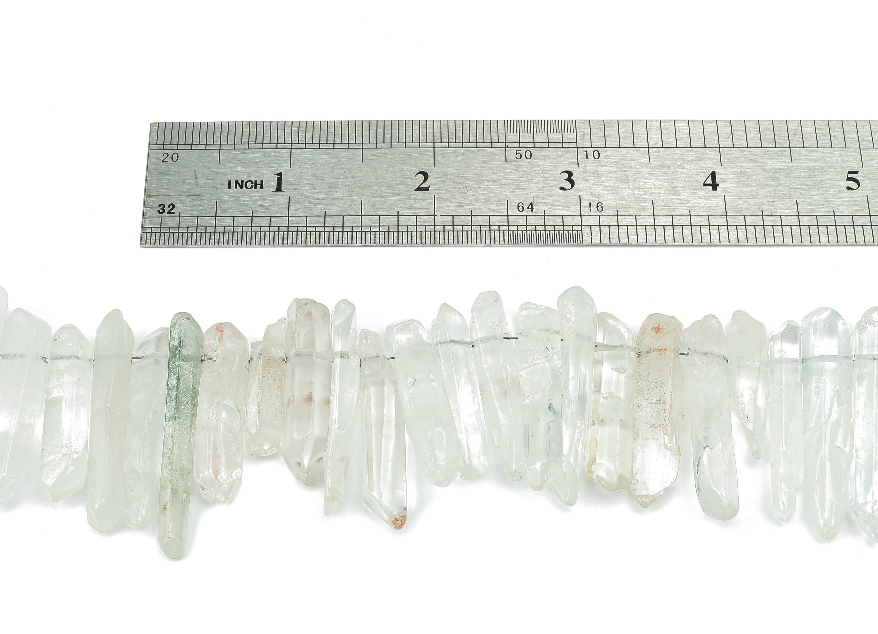 Clear Quartz Cone Stone - 36cm / 1 strand - Natural Stone - Jewelry Making Supplies - 38x9.28x7.12mm - NS1857A - DOMEDBAZAAR