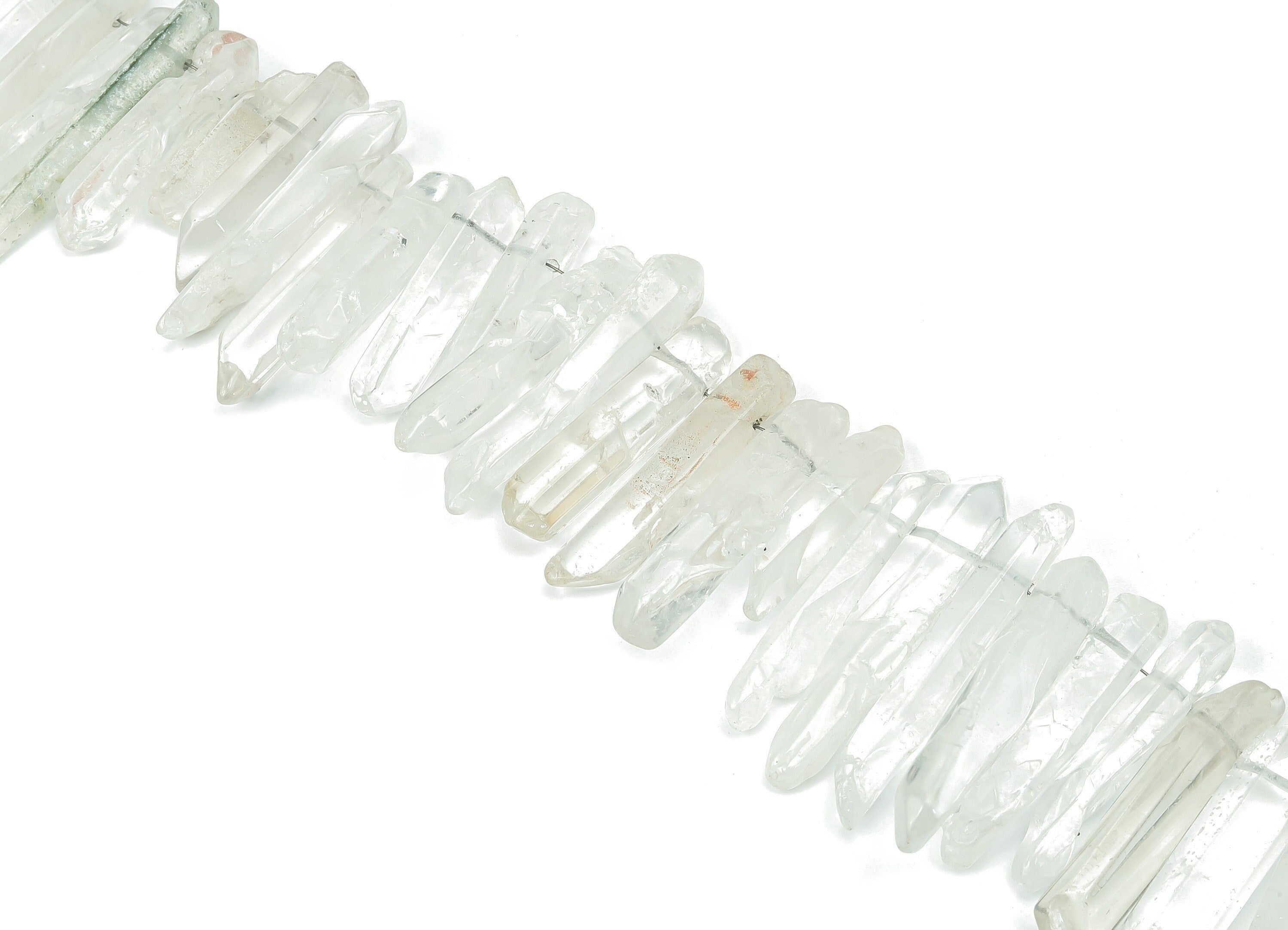 Clear Quartz Cone Stone - 36cm / 1 strand - Natural Stone - Jewelry Making Supplies - 38x9.28x7.12mm - NS1857A - DOMEDBAZAAR
