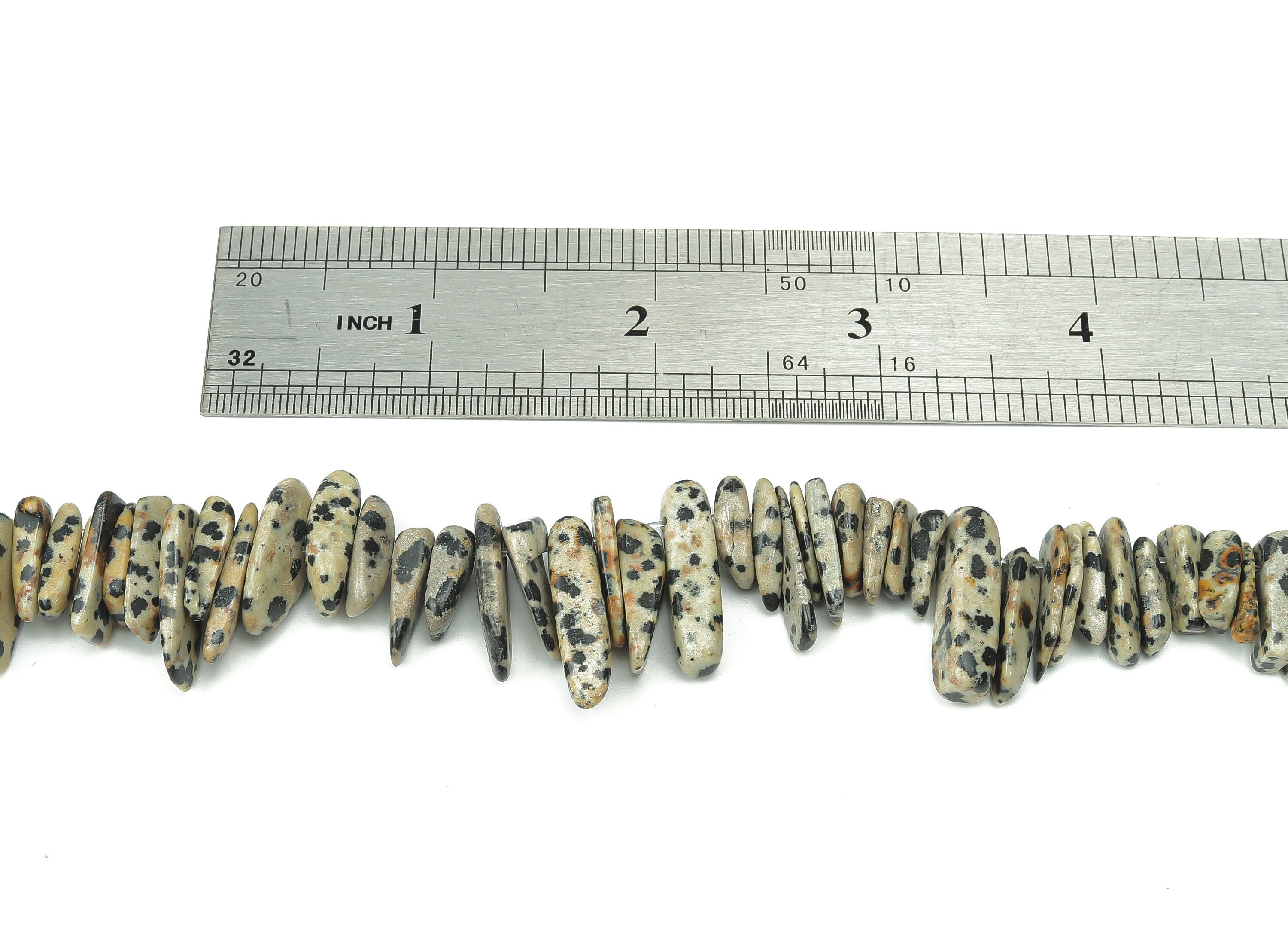 Dalmatian Nugget Stone - 45cm / 1 strand - Large Chip - Natural Stone Beads - Jewelry Making Supplies - 16x7.78x4.48mm - NS1859G - DOMEDBAZAAR