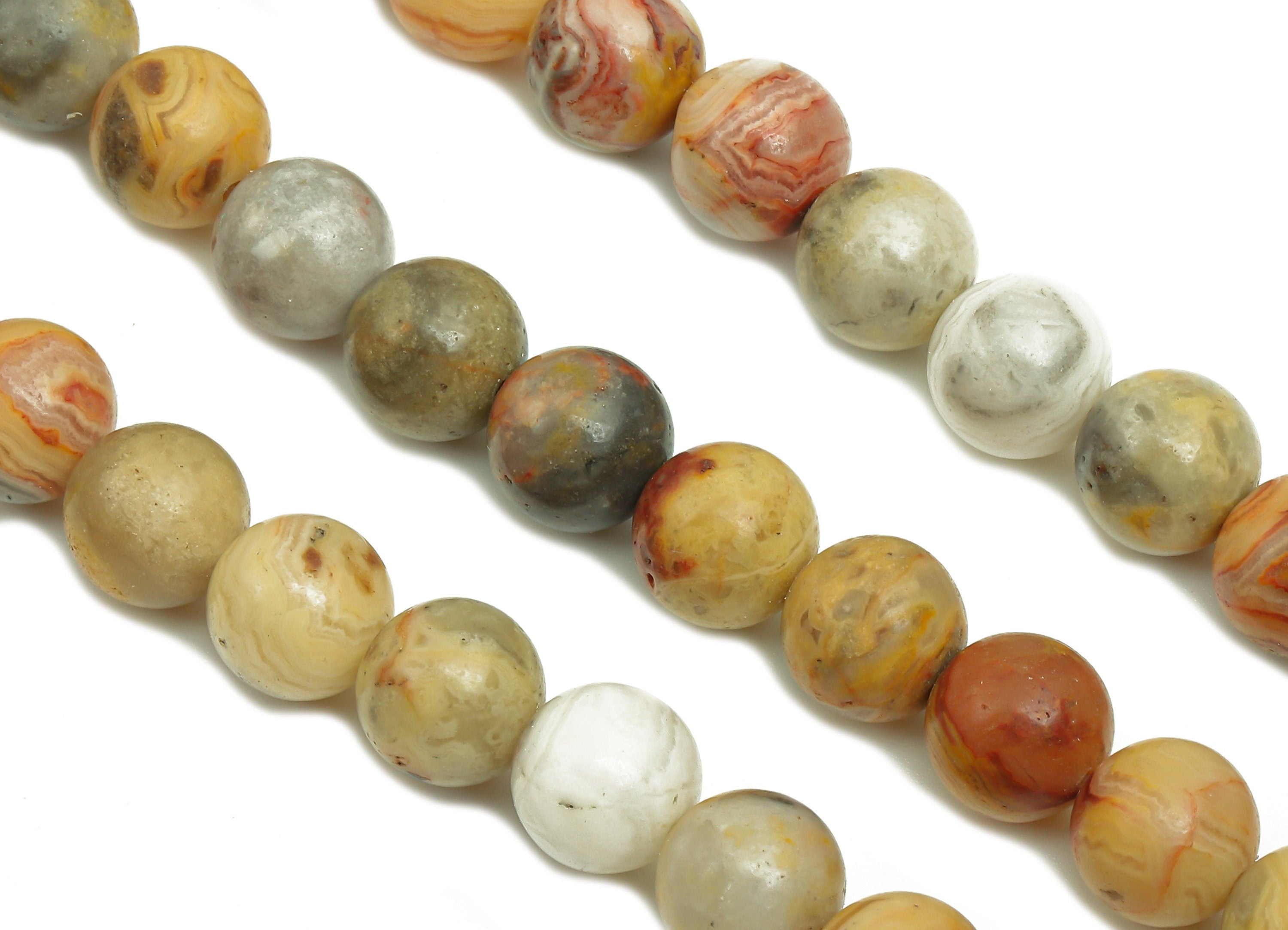 Round Gemstone Round Beads - 8mm Crazy Agate Crystal Beads - 15.5&quot; /45PCS/ 1 Strand - 8.6x8.6mm - Natural Stone Beads - NS1869 - DOMEDBAZAAR