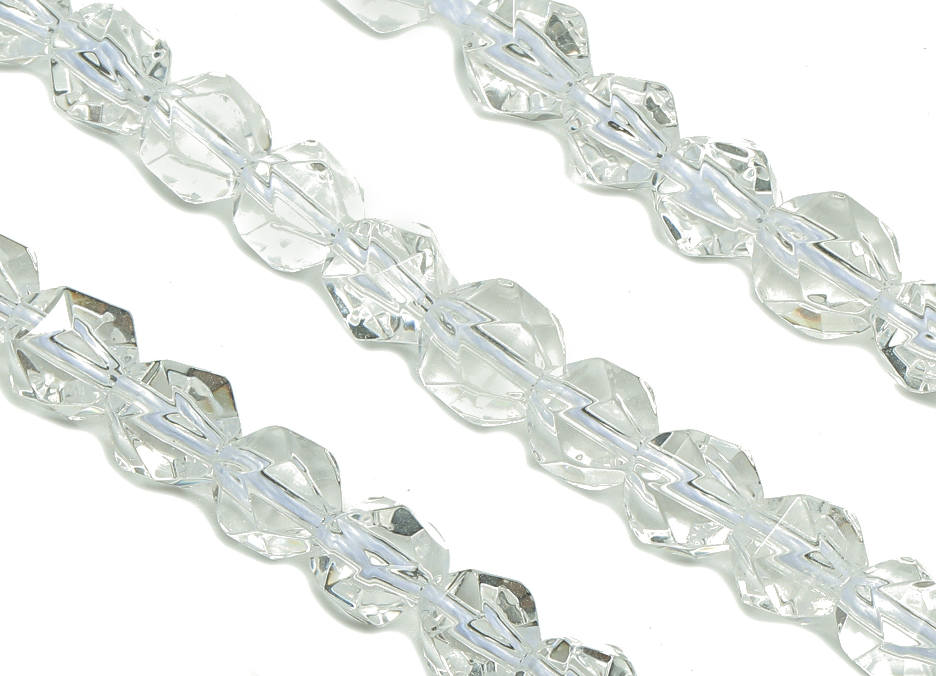 Faceted Round Crystal Beads - Clear Quartz Gemstone Beads - 15.5&quot; /63PCS/ 1 Strand - 6.5x5.5mm - Natural Stone Beads - NS1873 - DOMEDBAZAAR