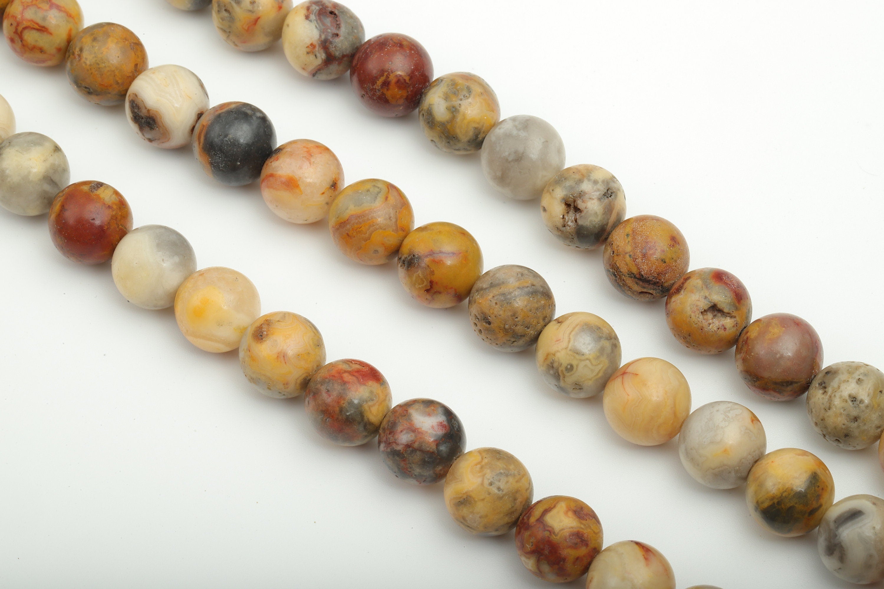 Round Gemstone Round Beads - 10mm Crazy Agate Crystal Beads - 15.5&quot; /38PCS/ 1 Strand - 10x9.9mm - Natural Stone Beads - NS1870 - DOMEDBAZAAR